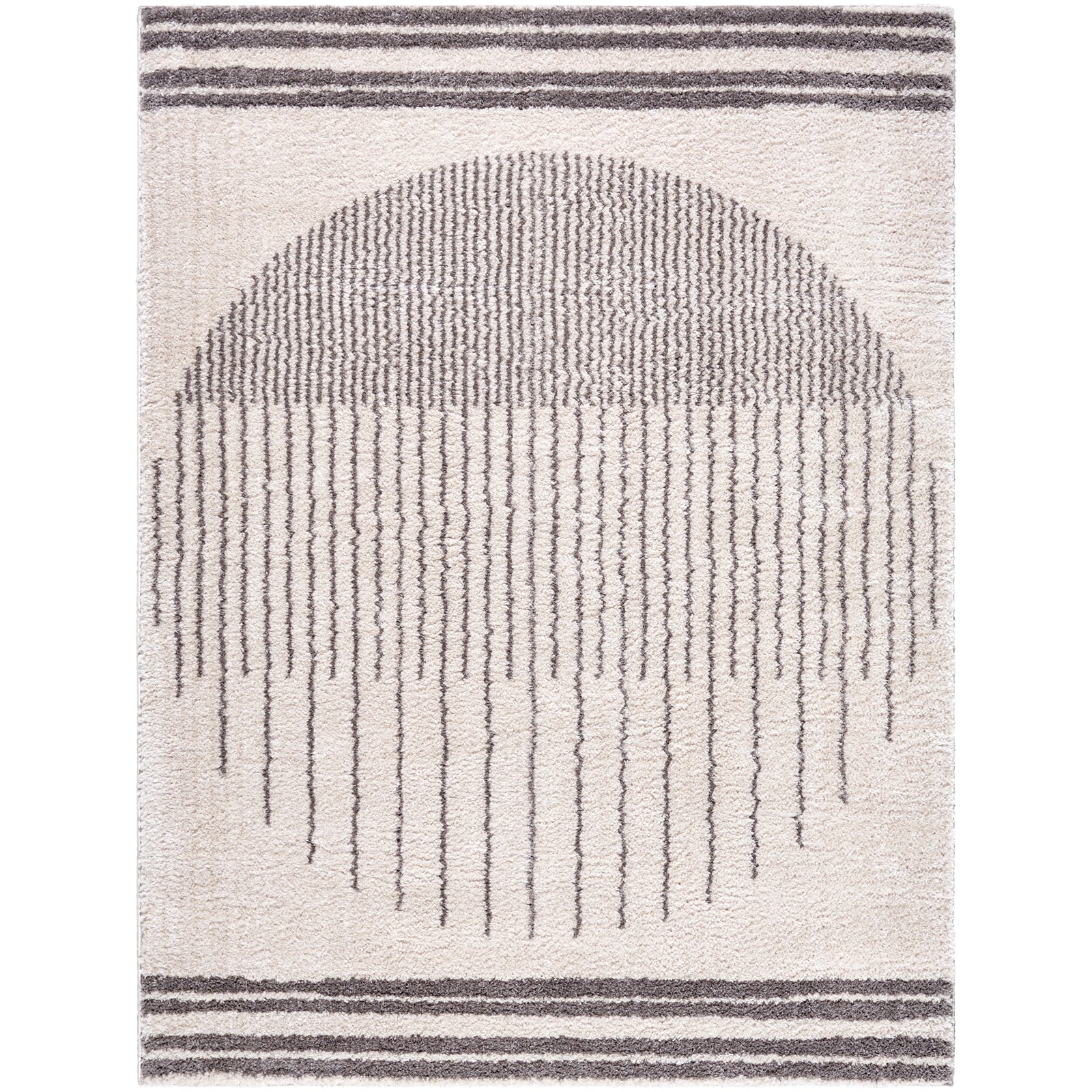 ENSO3 Machine Washable Modern Shaggy Charcoal Area Rug