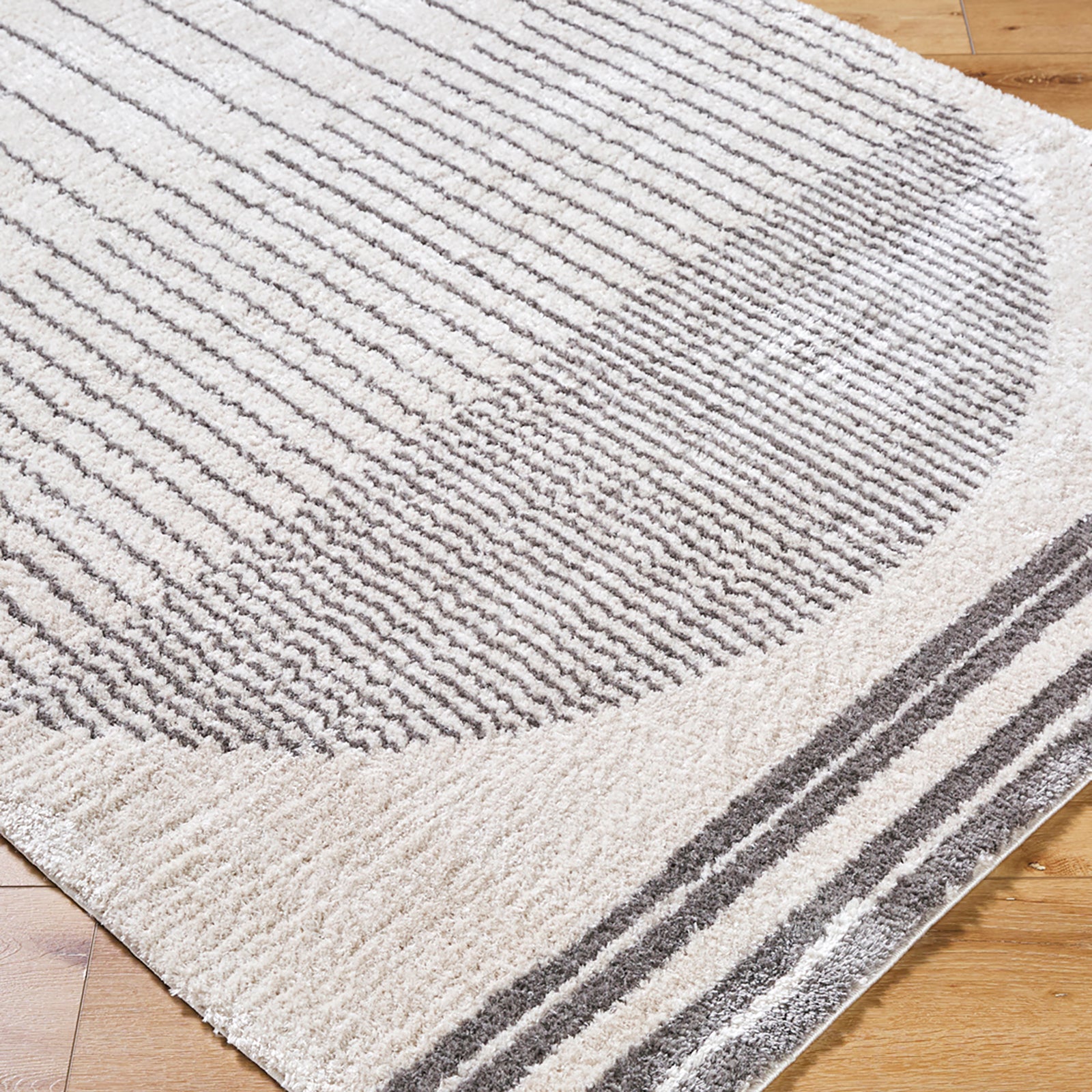 ENSO3 Machine Washable Modern Shaggy Charcoal Area Rug
