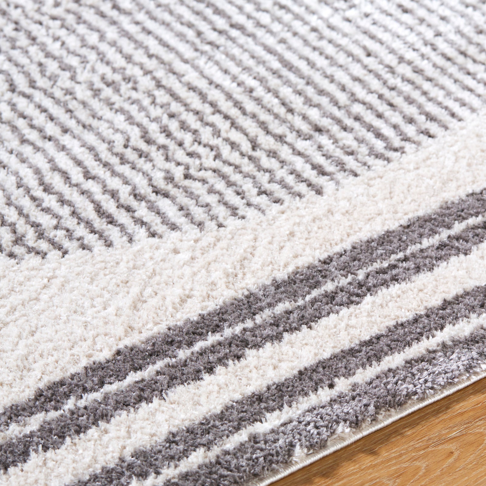 ENSO3 Machine Washable Modern Shaggy Charcoal Area Rug