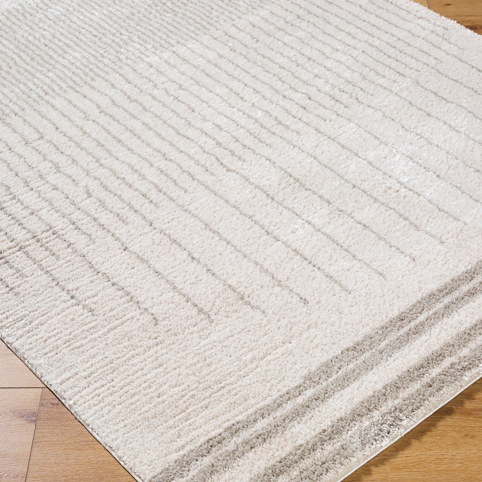 ENSO3 Machine Washable Modern Shaggy Medium Grey Area Rug