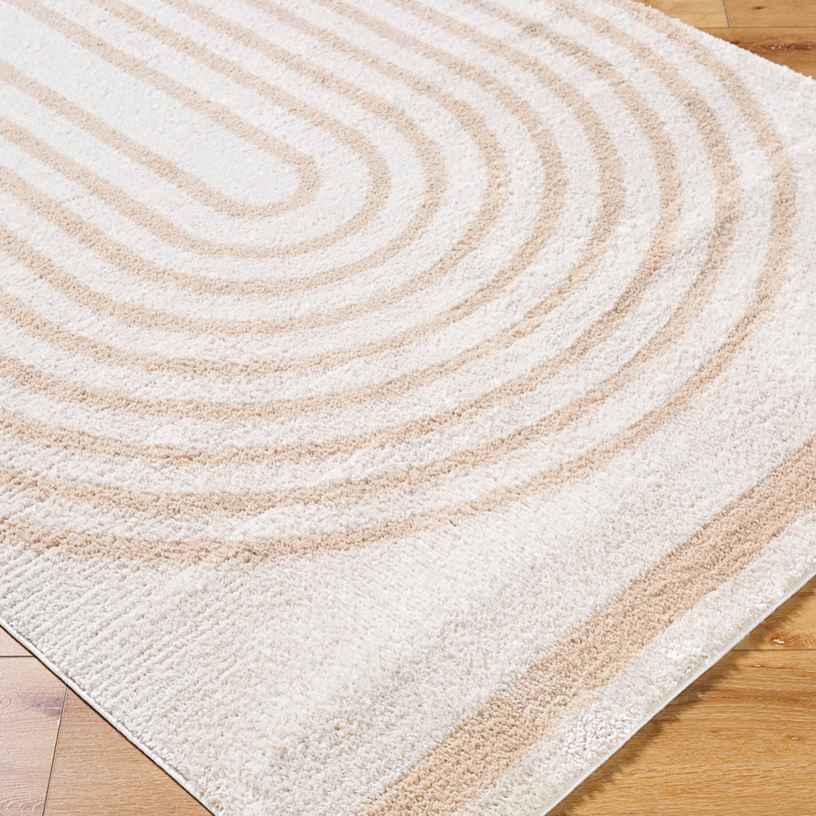 LUCILE Machine Washable Modern Shaggy Beige Area Rug