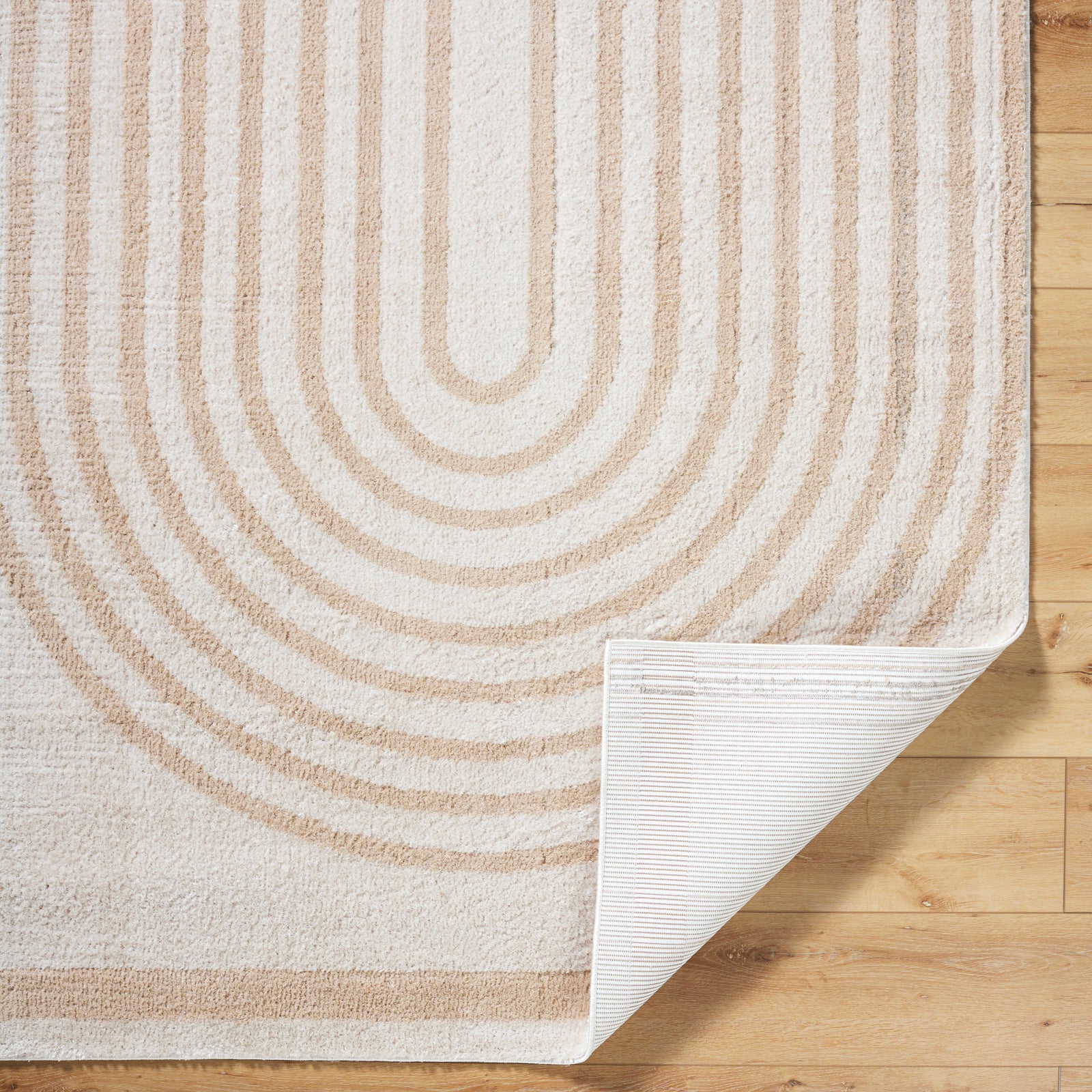 LUCILE Machine Washable Modern Shaggy Beige Area Rug