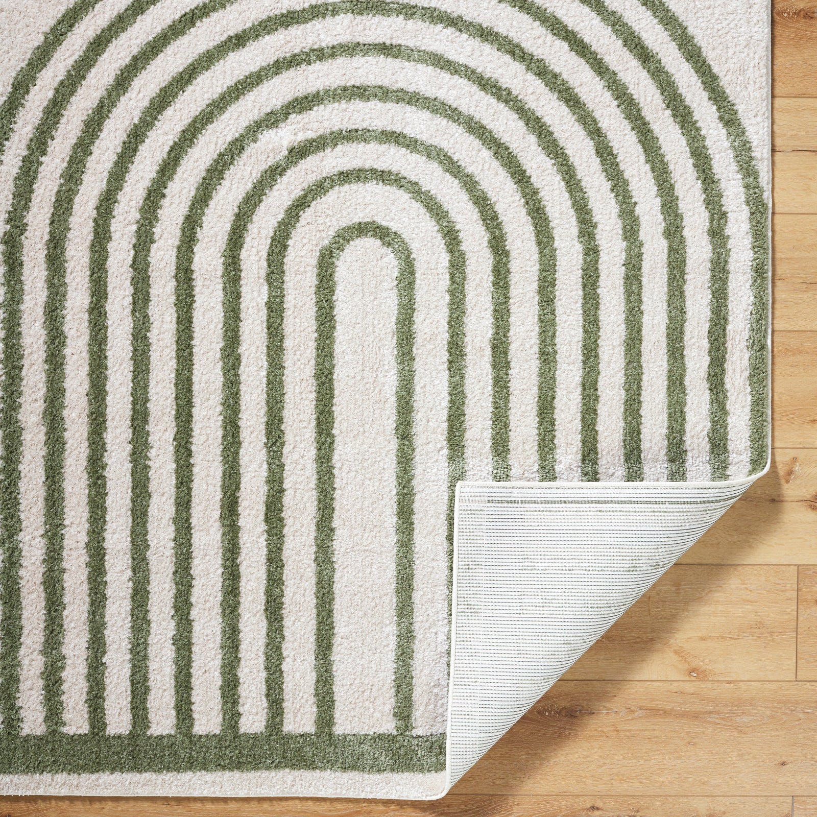 LUCILE Machine Washable Modern Shaggy Grass Green Area Rug