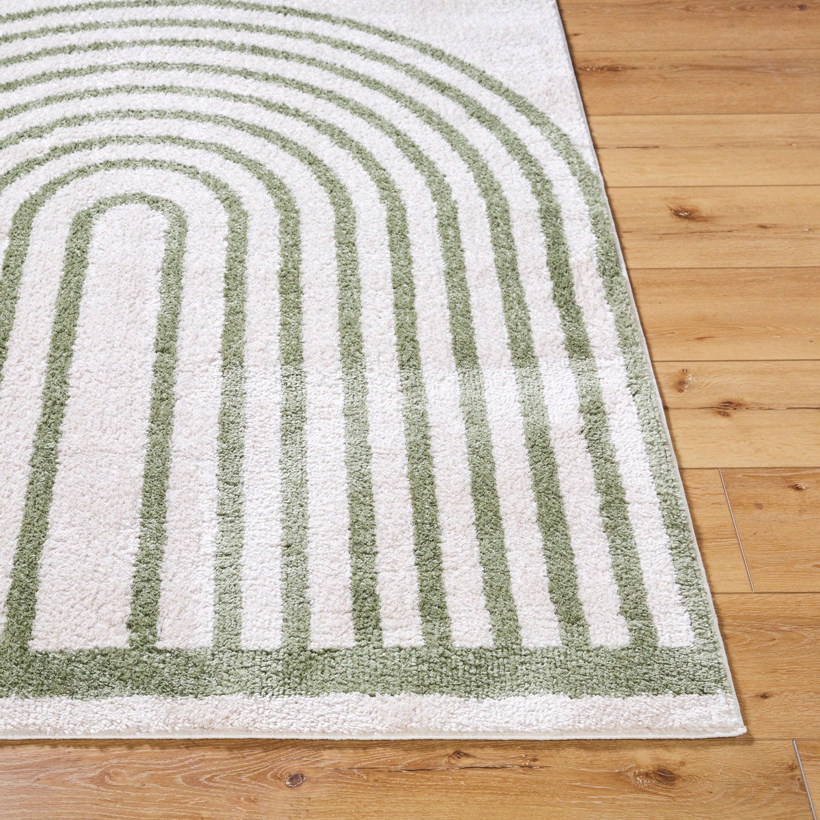 LUCILE Machine Washable Modern Shaggy Grass Green Area Rug