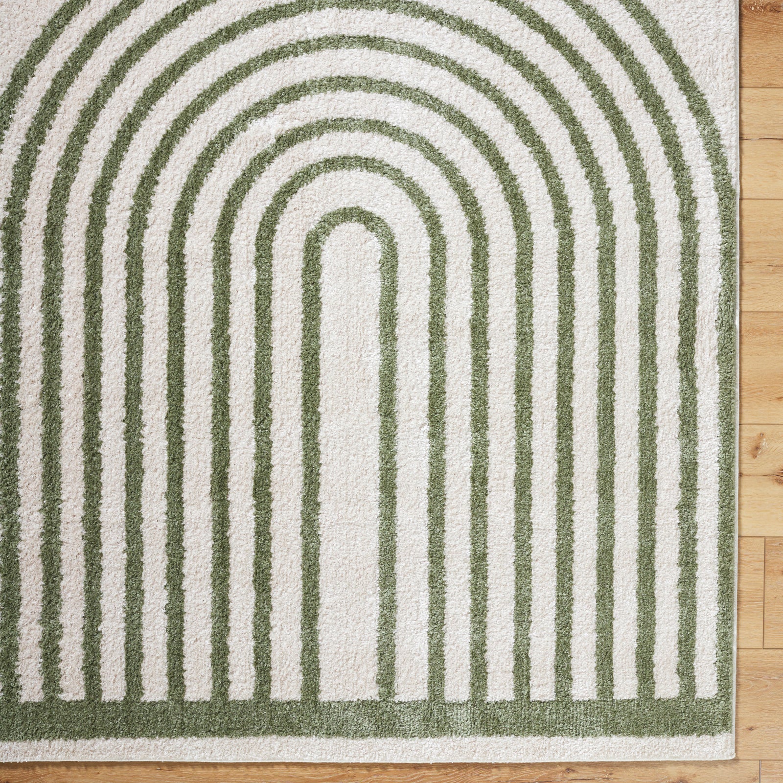 LUCILE Machine Washable Modern Shaggy Grass Green Area Rug