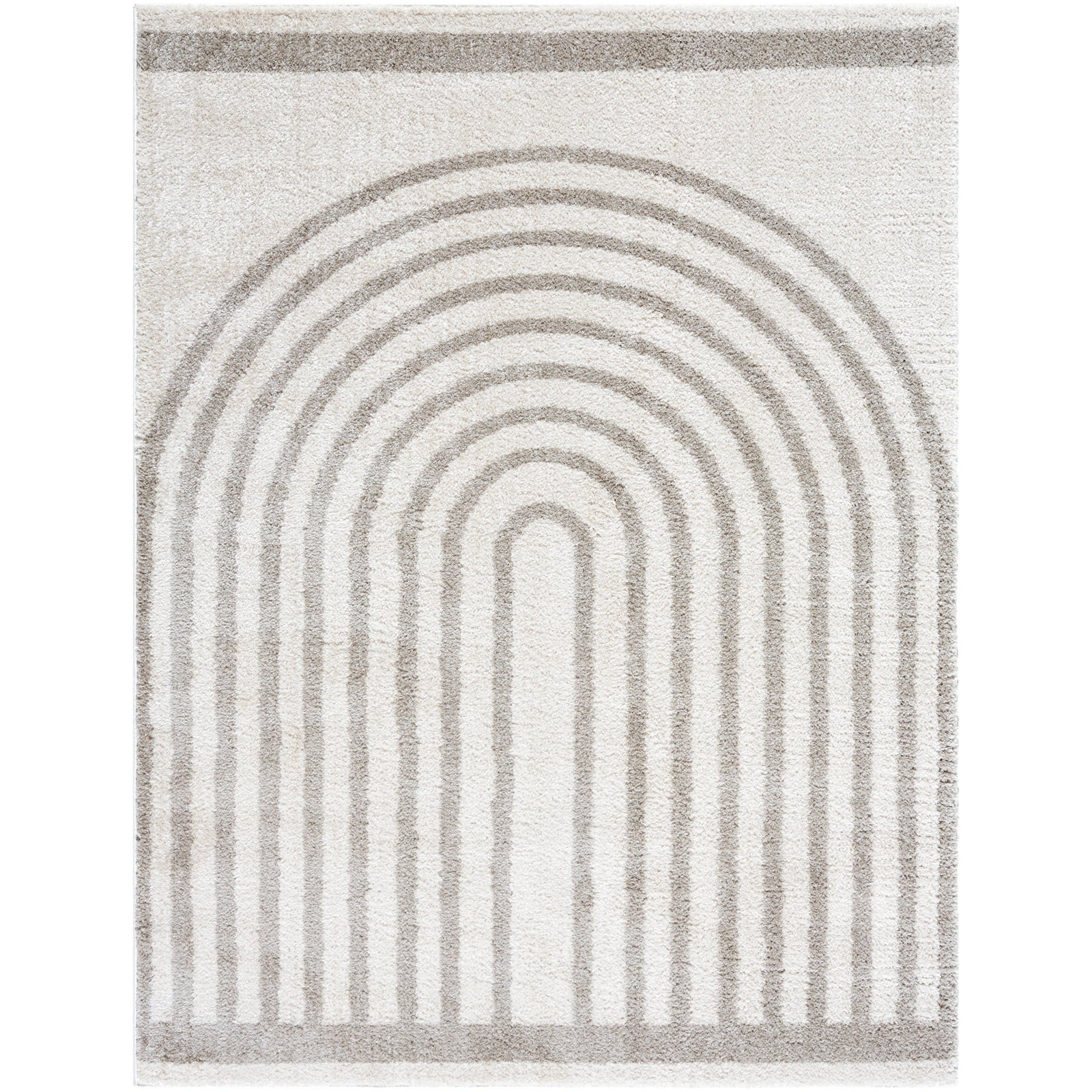 LUCILE Machine Washable Modern Shaggy Medium Grey Area Rug