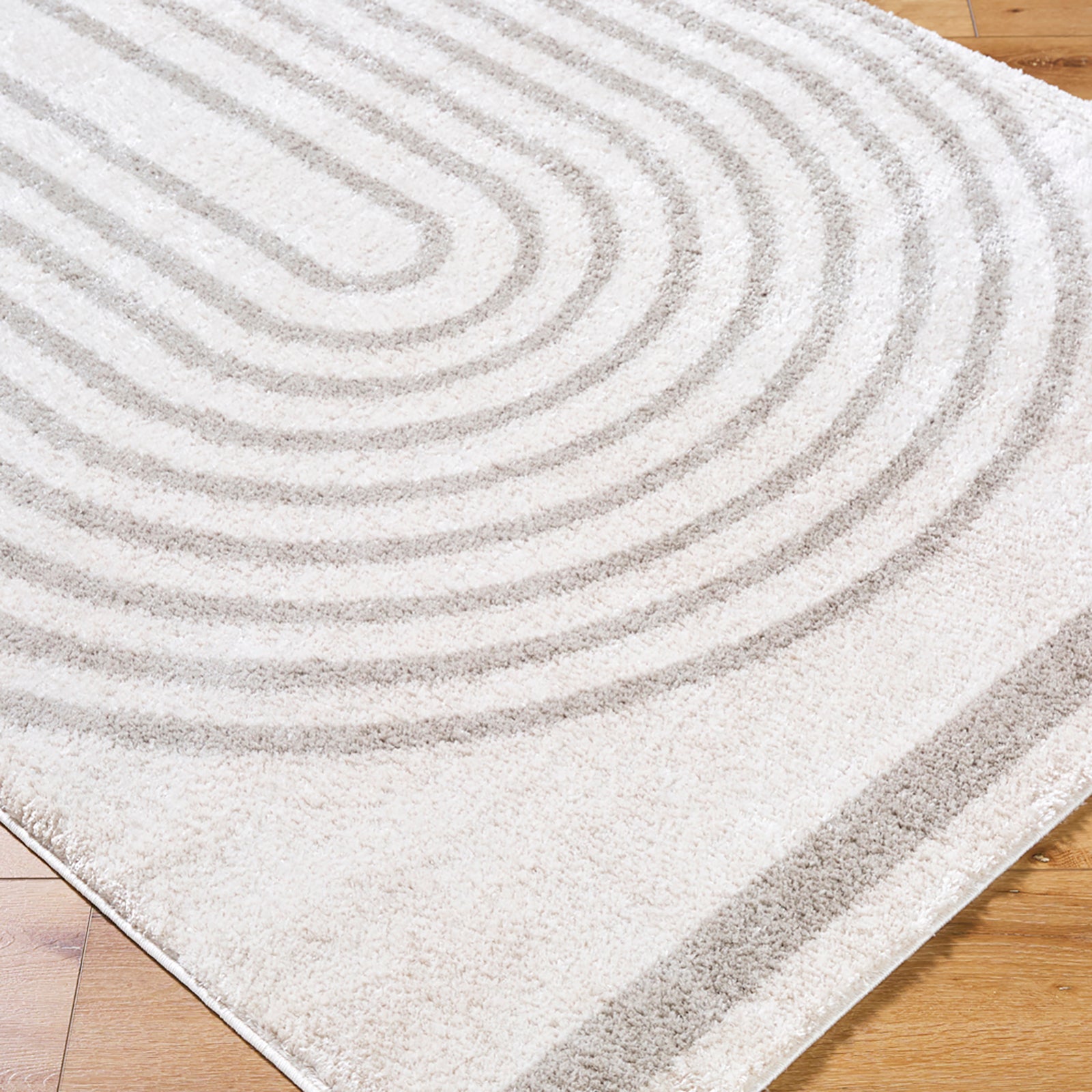 LUCILE Machine Washable Modern Shaggy Medium Grey Area Rug