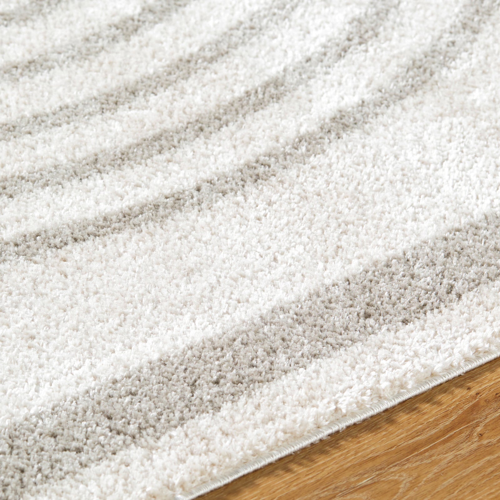 LUCILE Machine Washable Modern Shaggy Medium Grey Area Rug