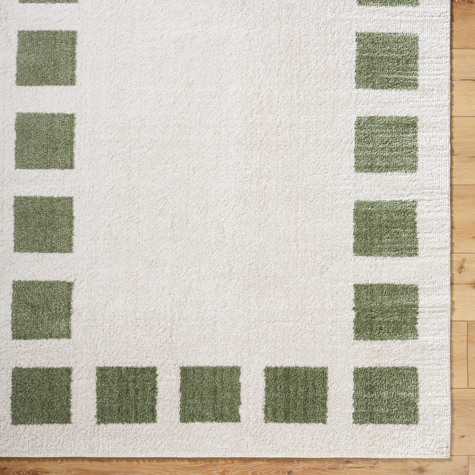 AMINE Machine Washable Modern Shaggy Grass Green Area Rug