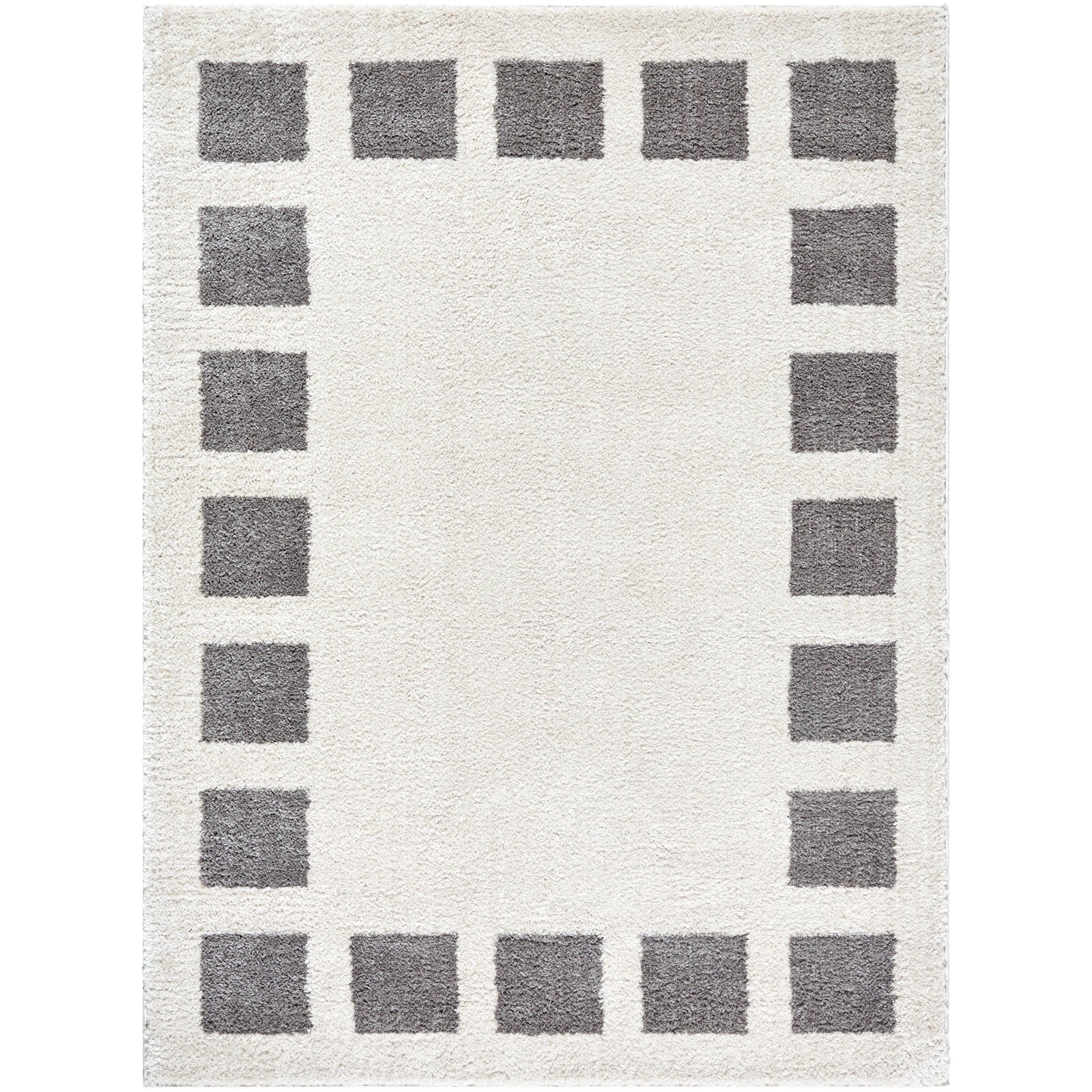 AMINE Machine Washable Modern Shaggy Charcoal Area Rug