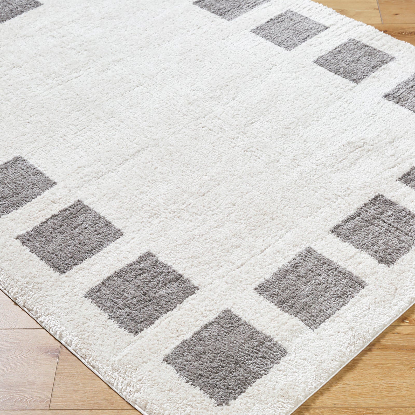 AMINE Machine Washable Modern Shaggy Charcoal Area Rug