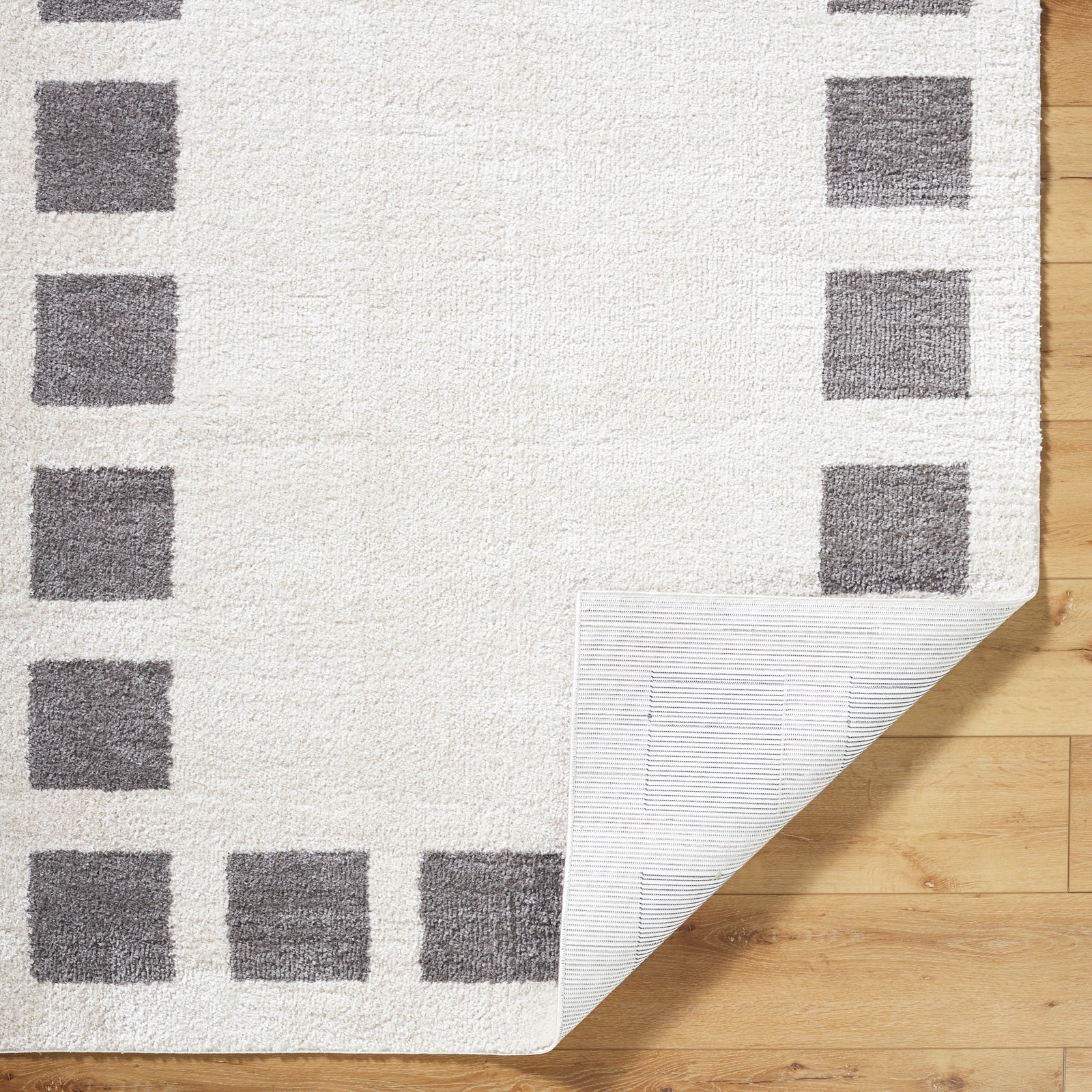 AMINE Machine Washable Modern Shaggy Charcoal Area Rug