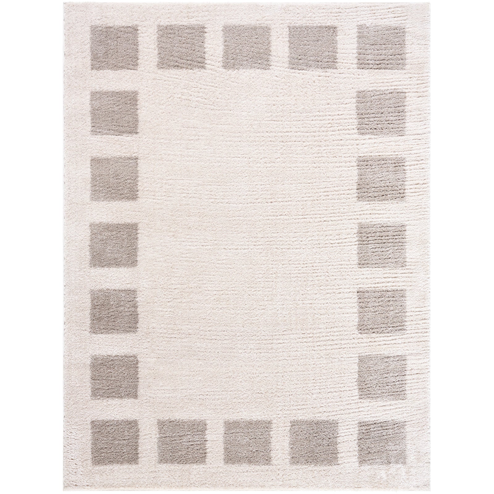 AMINE Machine Washable Modern Shaggy Medium Grey Area Rug