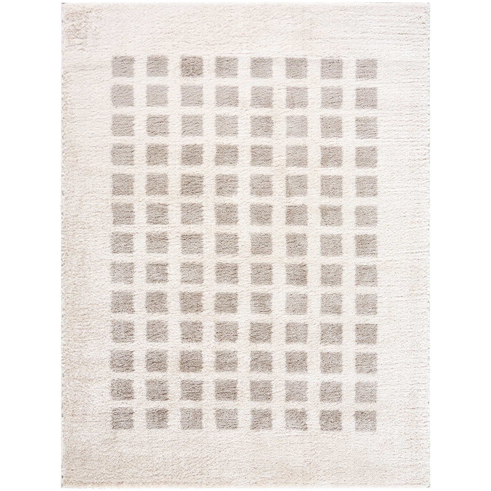 LAURINE Machine Washable Modern Shaggy Medium Grey Area Rug