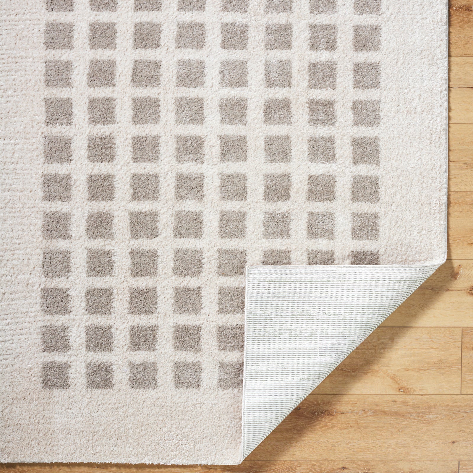 LAURINE Machine Washable Modern Shaggy Medium Grey Area Rug
