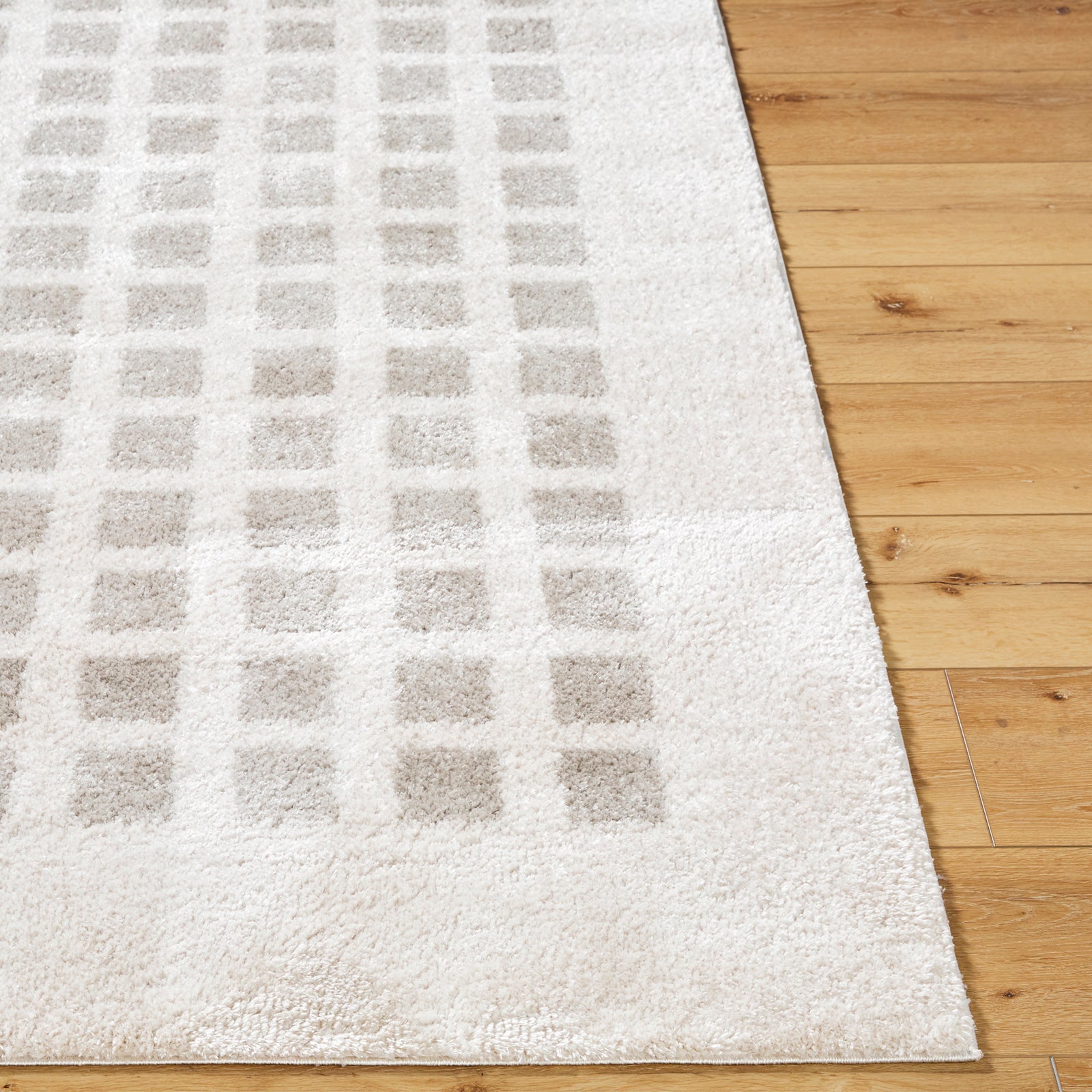 LAURINE Machine Washable Modern Shaggy Medium Grey Area Rug