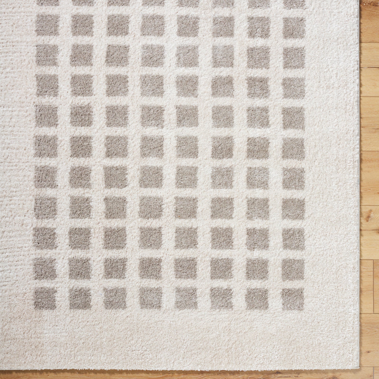 LAURINE Machine Washable Modern Shaggy Medium Grey Area Rug