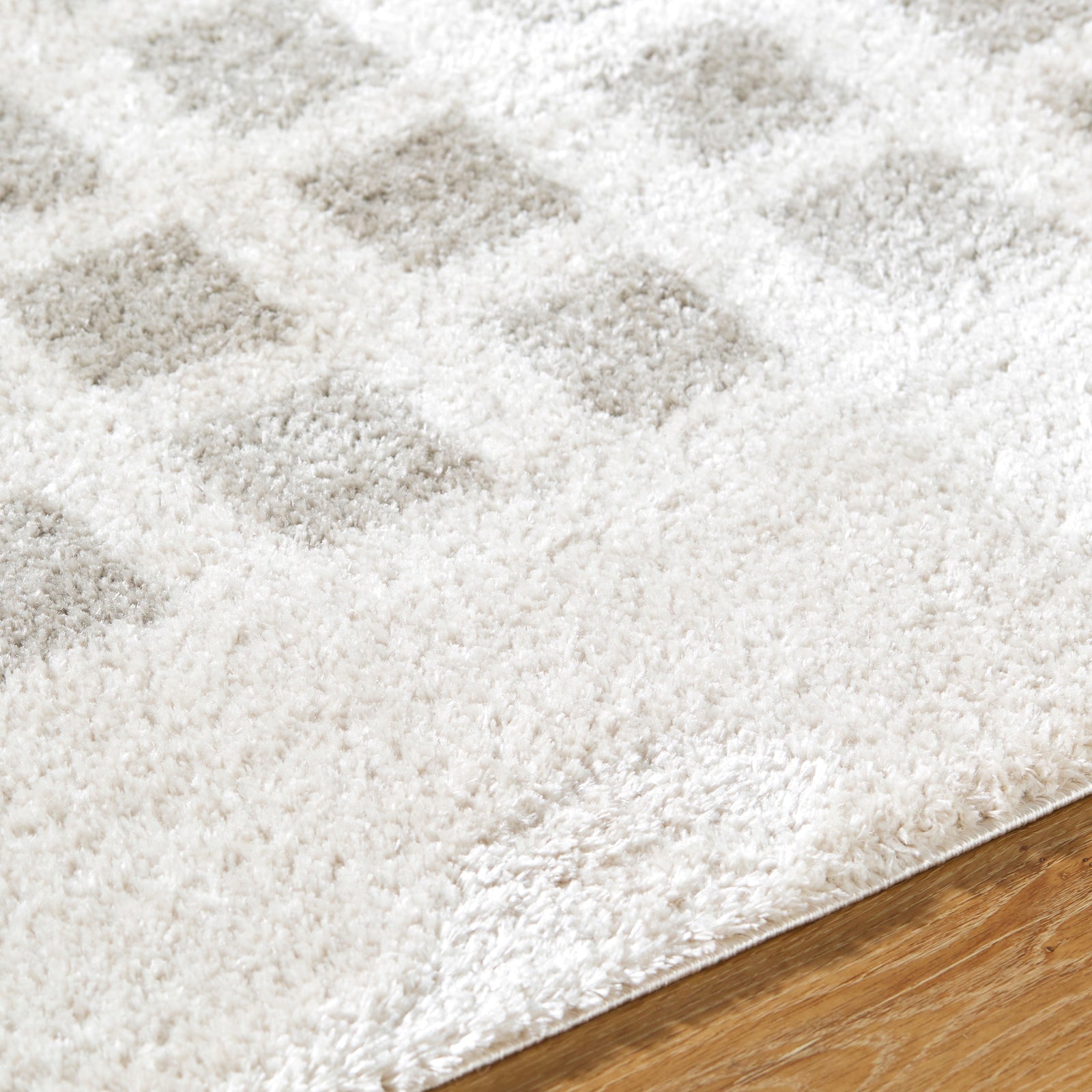 LAURINE Machine Washable Modern Shaggy Medium Grey Area Rug