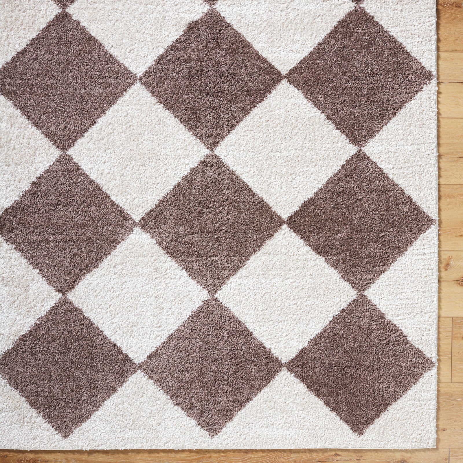 DELINE Machine Washable Modern Shaggy Dark Brown Area Rug