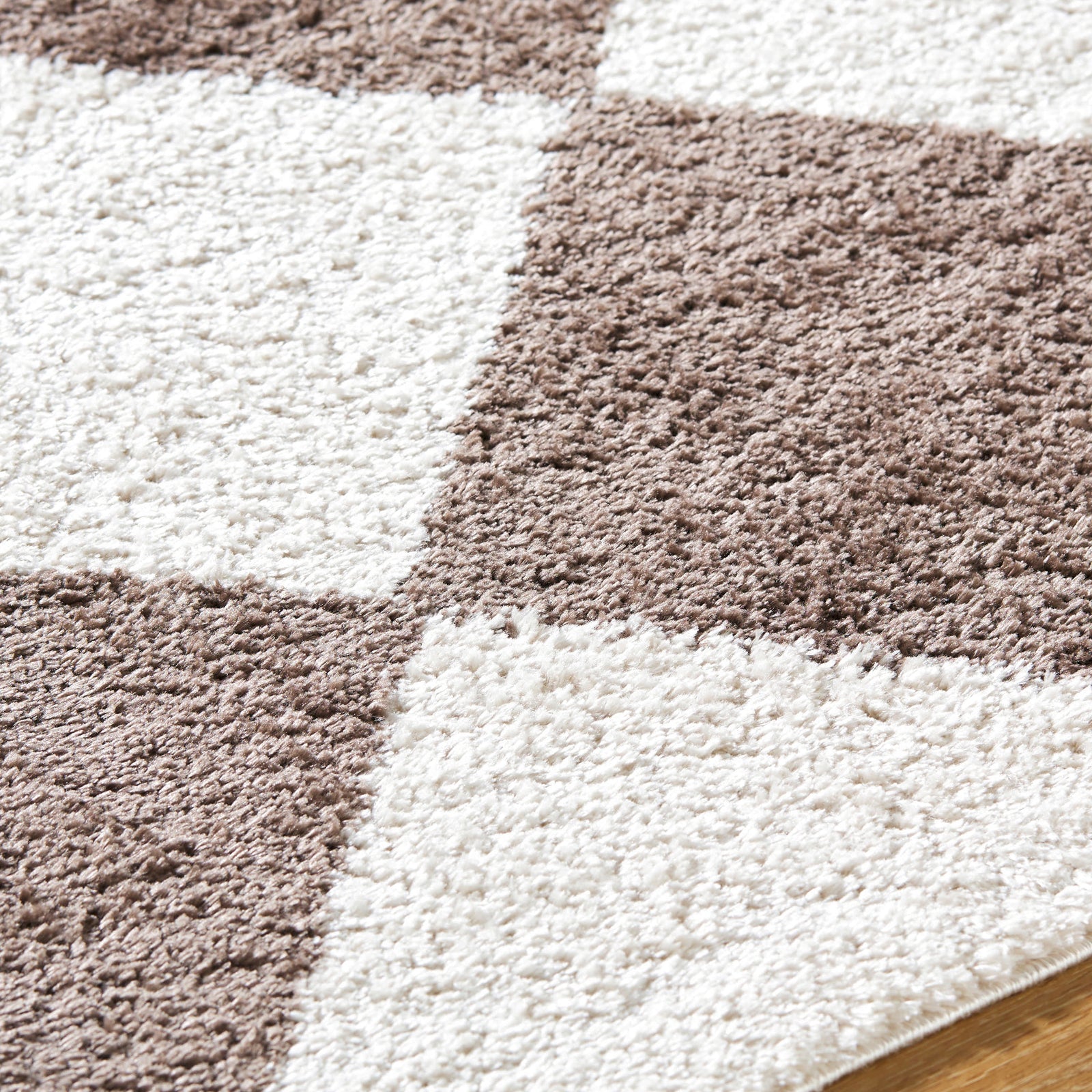 DELINE Machine Washable Modern Shaggy Dark Brown Area Rug