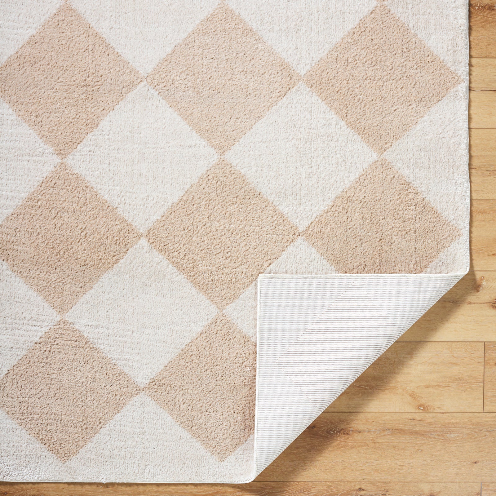 DELINE Machine Washable Modern Shaggy Beige Area Rug