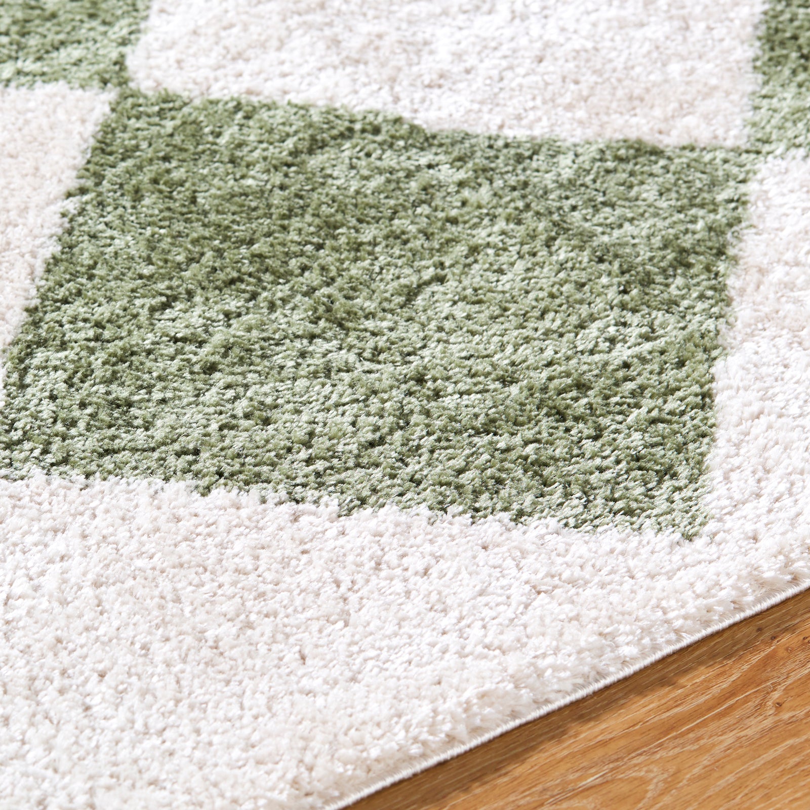 DELINE Machine Washable Modern Shaggy Grass Green Area Rug