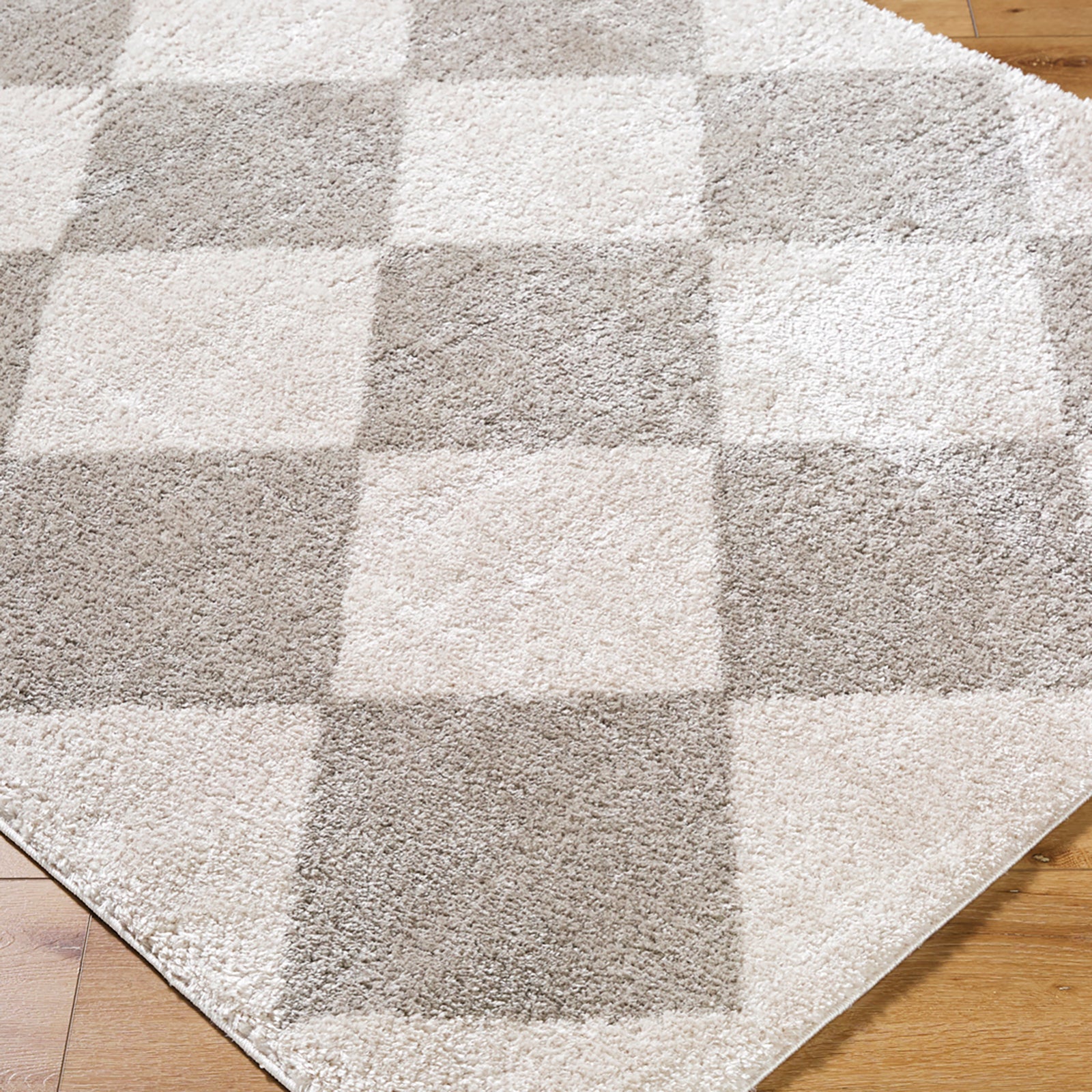 DELINE Machine Washable Modern Shaggy Medium Grey Area Rug