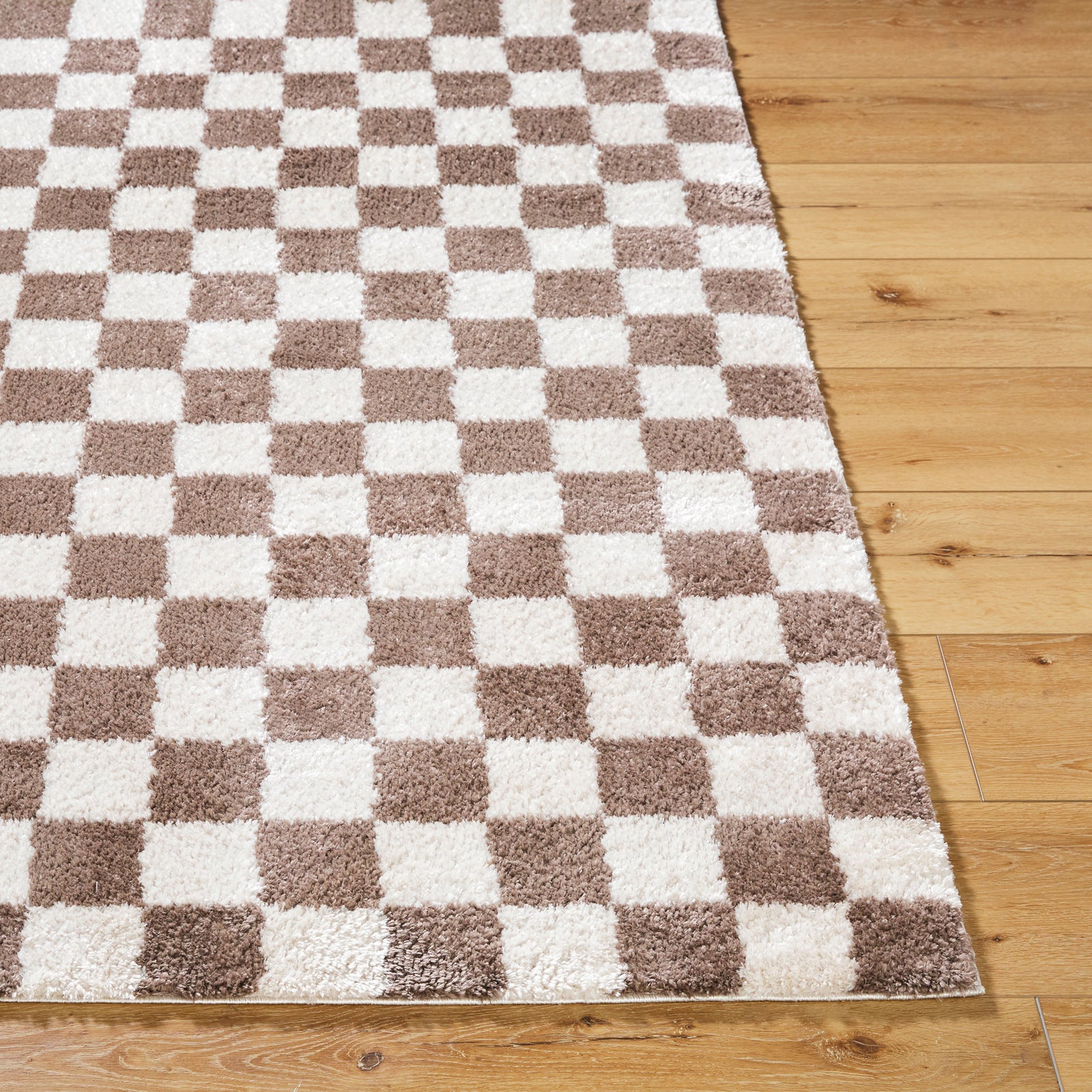 IZALINE Machine Washable Modern Shaggy Dark Brown Area Rug
