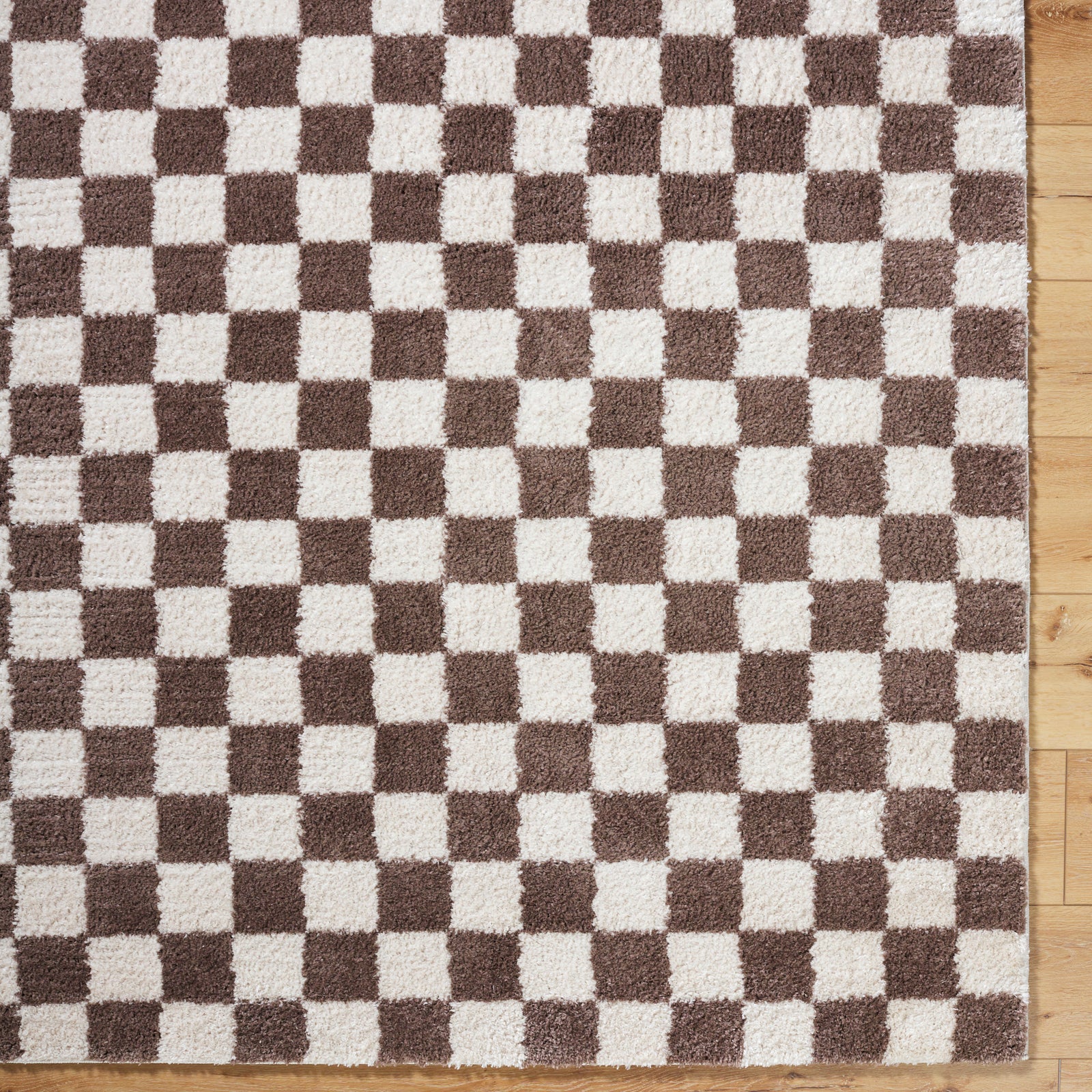 IZALINE Machine Washable Modern Shaggy Dark Brown Area Rug