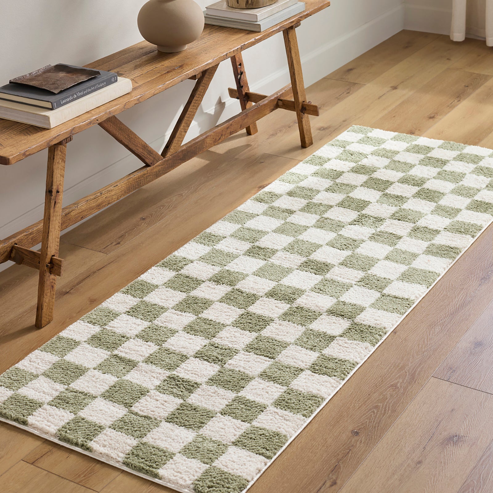 IZALINE Machine Washable Modern Shaggy Grass Green Area Rug