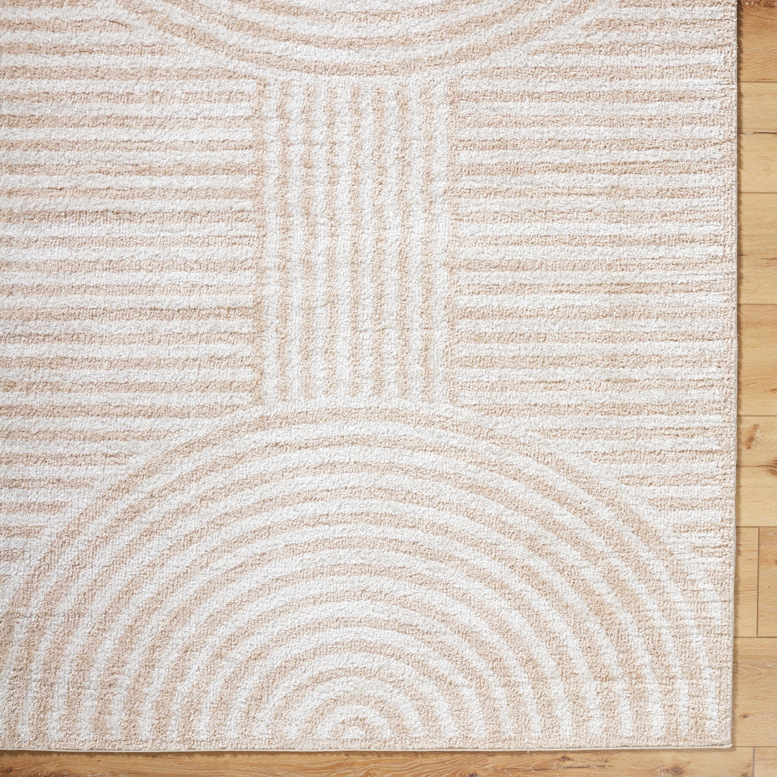 PAULINE Machine Washable Modern Shaggy Beige Area Rug