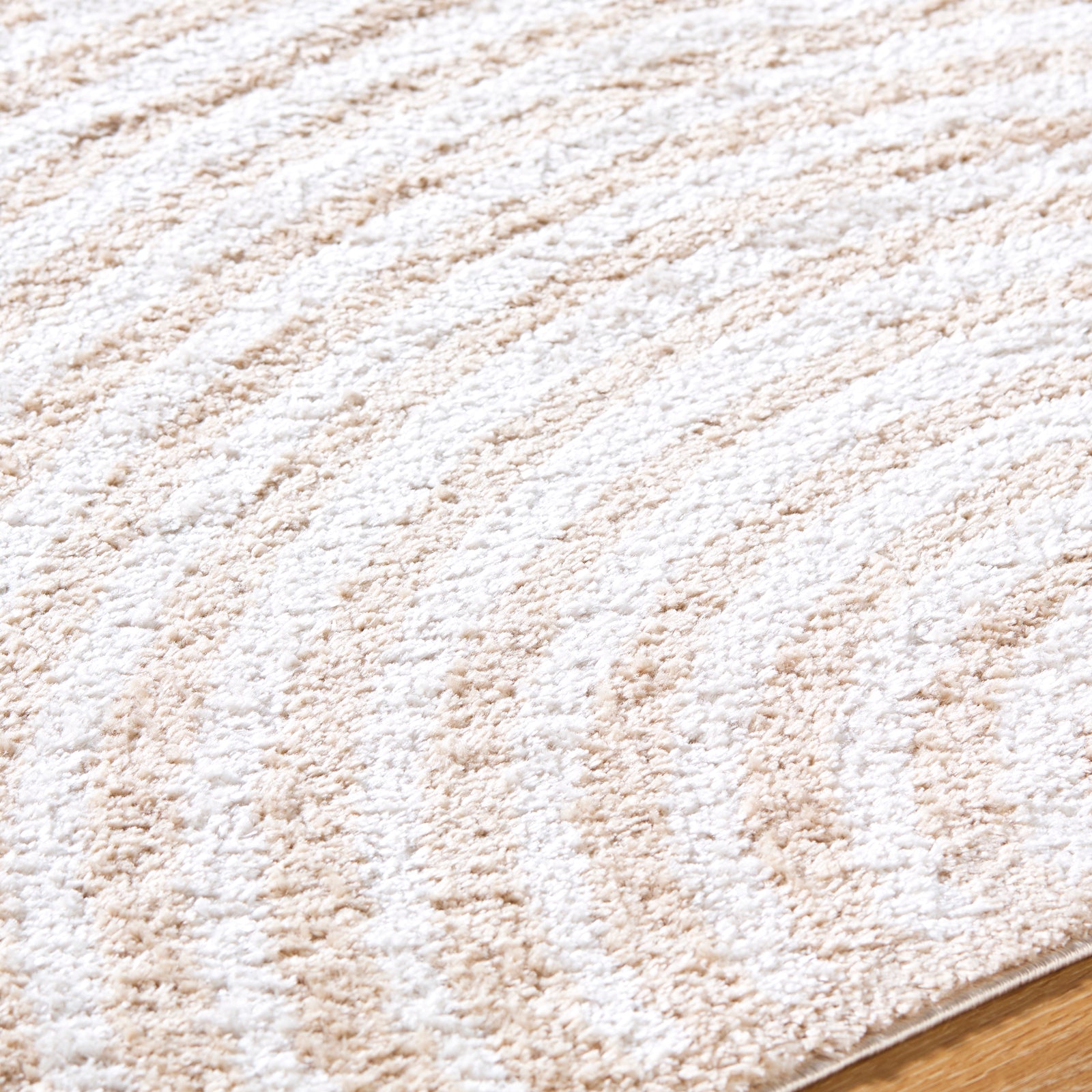 PAULINE Machine Washable Modern Shaggy Beige Area Rug