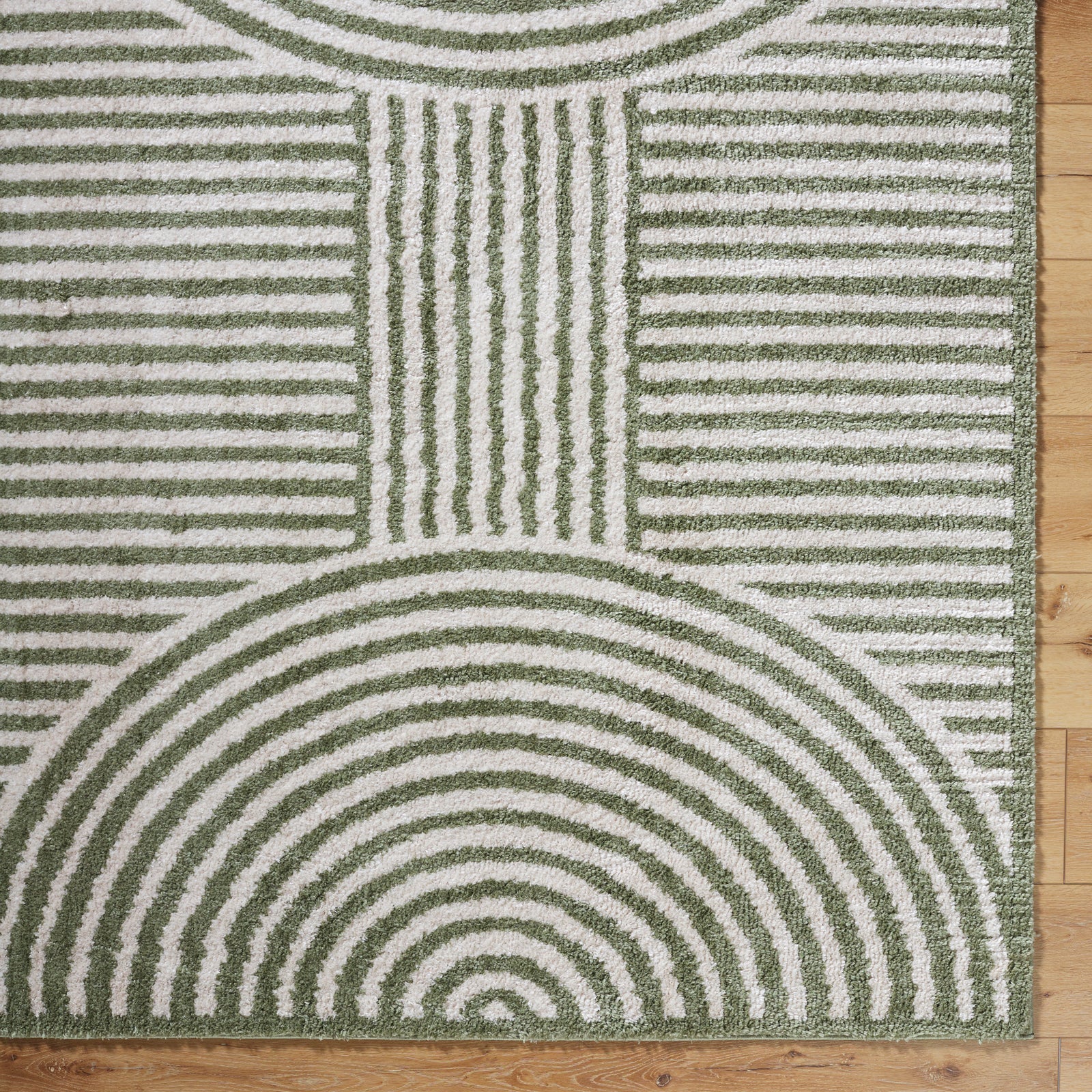 PAULINE Machine Washable Modern Shaggy Grass Green Area Rug