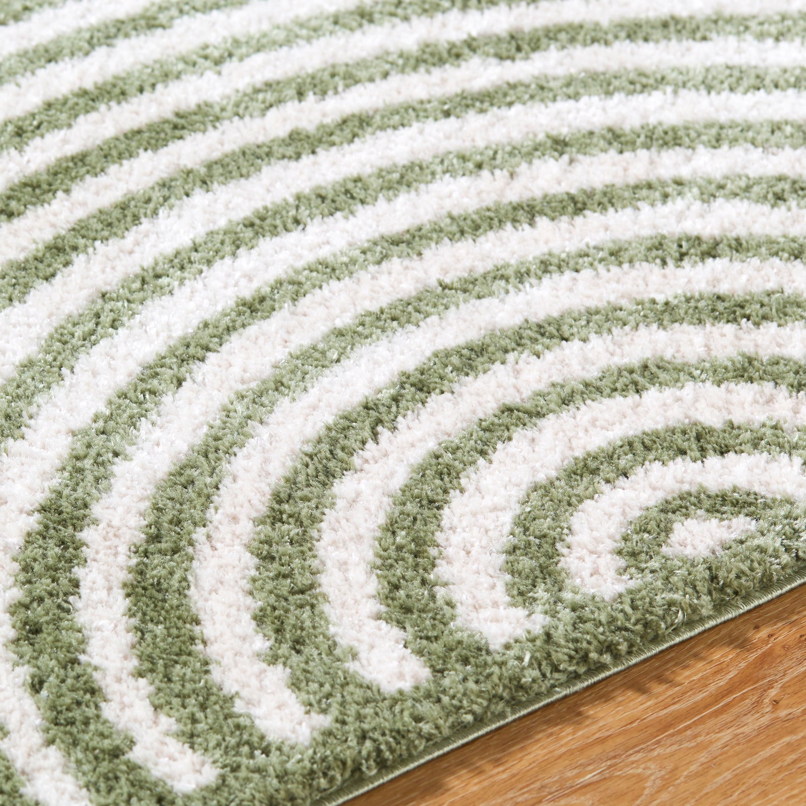 PAULINE Machine Washable Modern Shaggy Grass Green Area Rug
