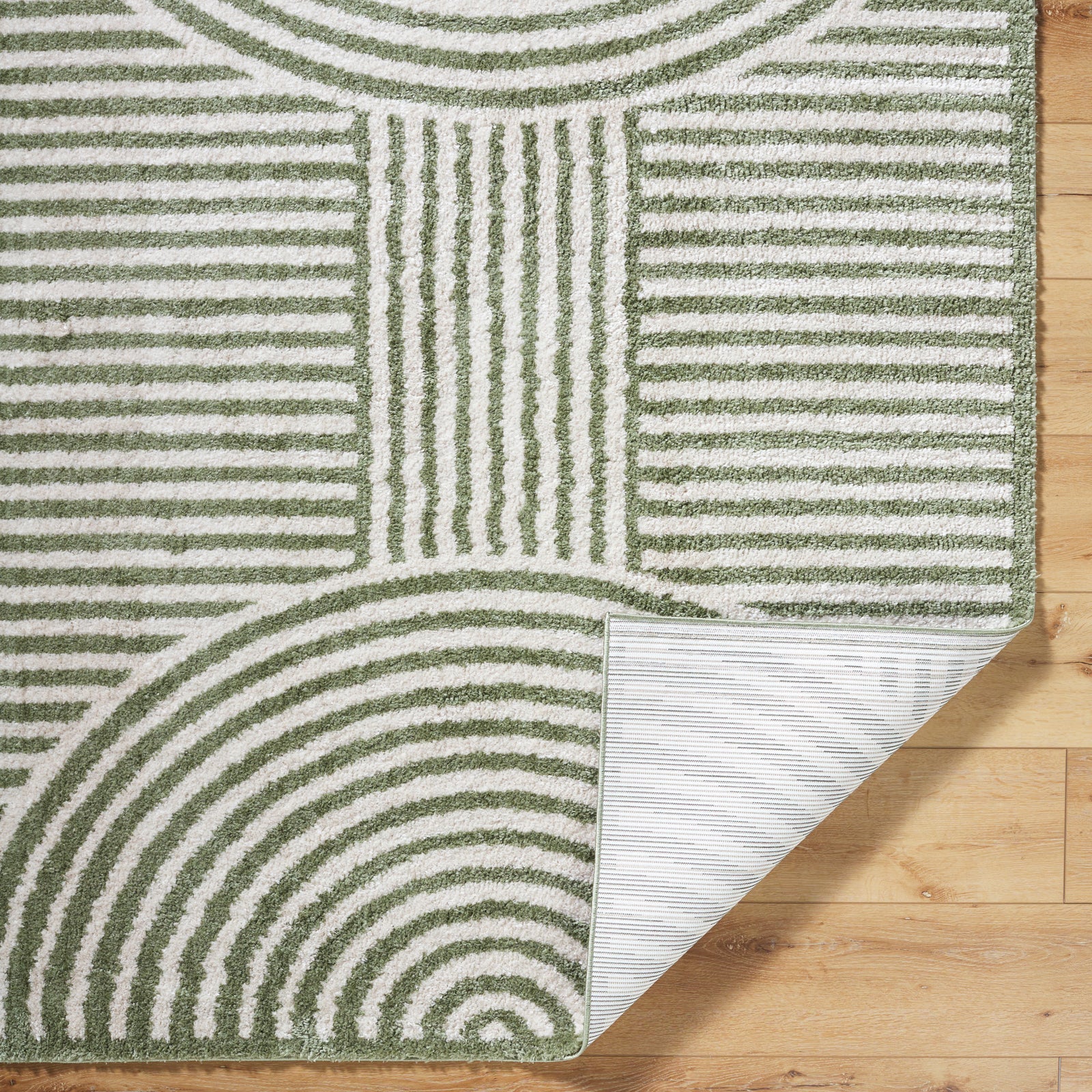 PAULINE Machine Washable Modern Shaggy Grass Green Area Rug