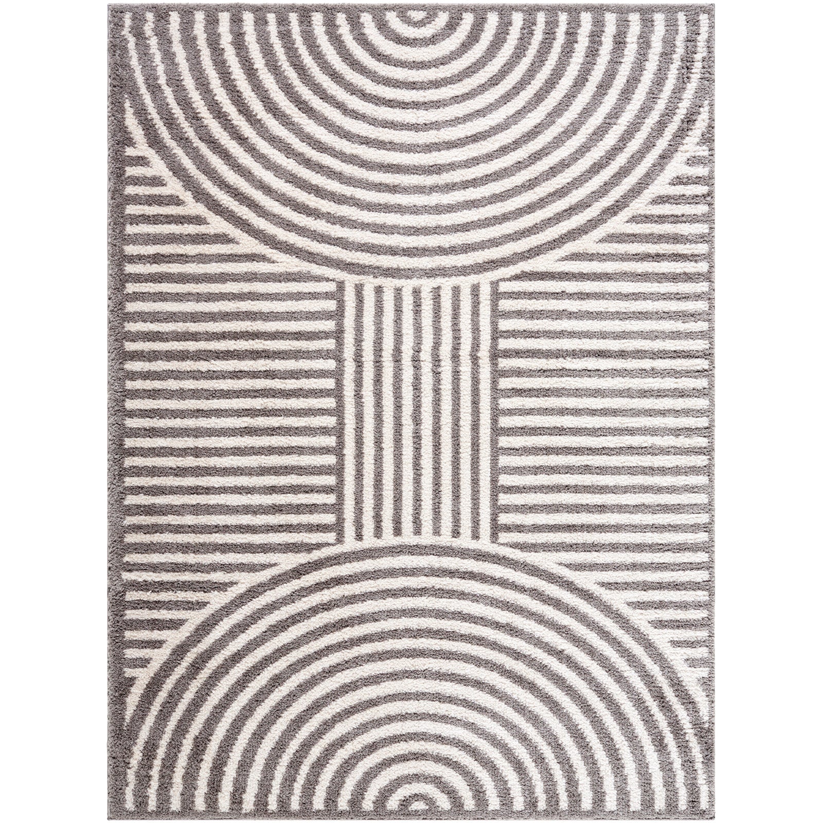 PAULINE Machine Washable Modern Shaggy Charcoal Area Rug