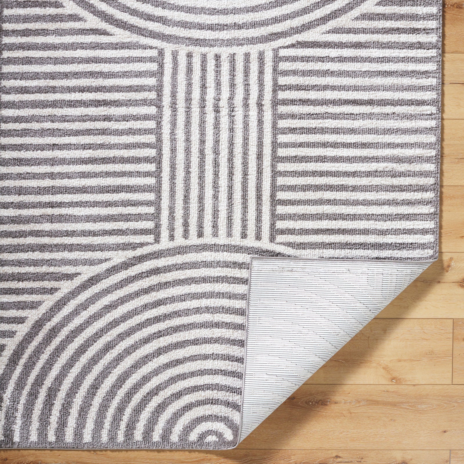 PAULINE Machine Washable Modern Shaggy Charcoal Area Rug