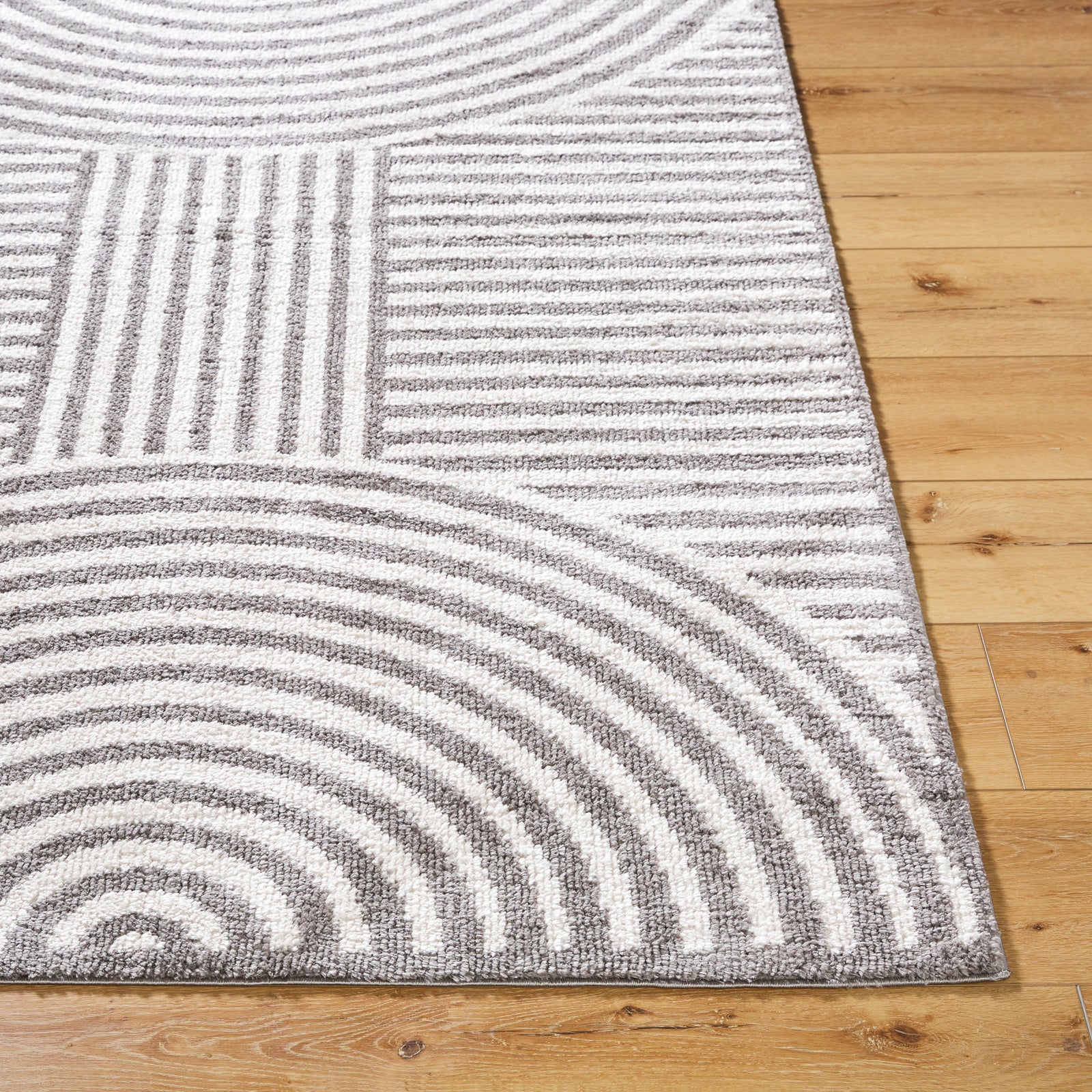PAULINE Machine Washable Modern Shaggy Charcoal Area Rug