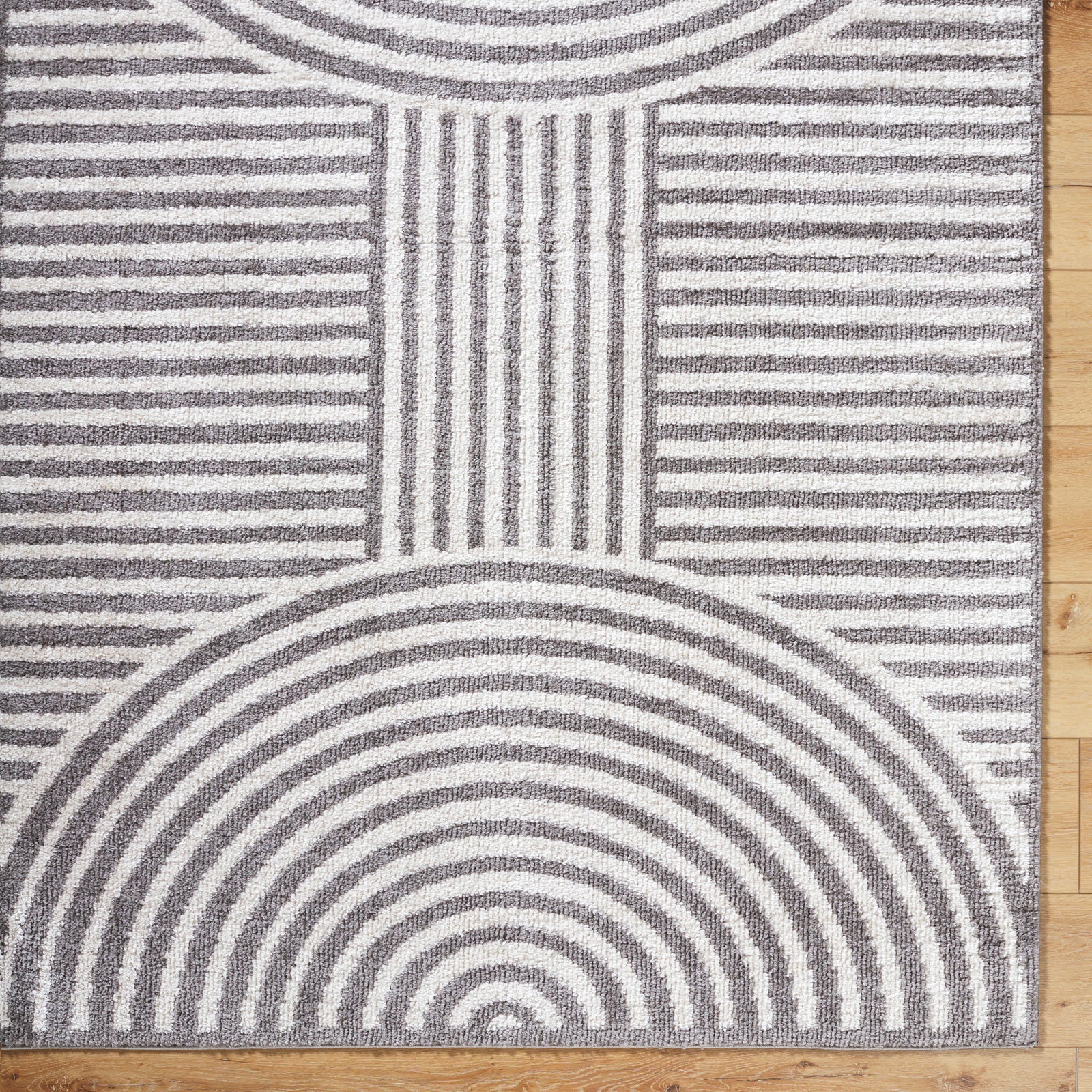 PAULINE Machine Washable Modern Shaggy Charcoal Area Rug