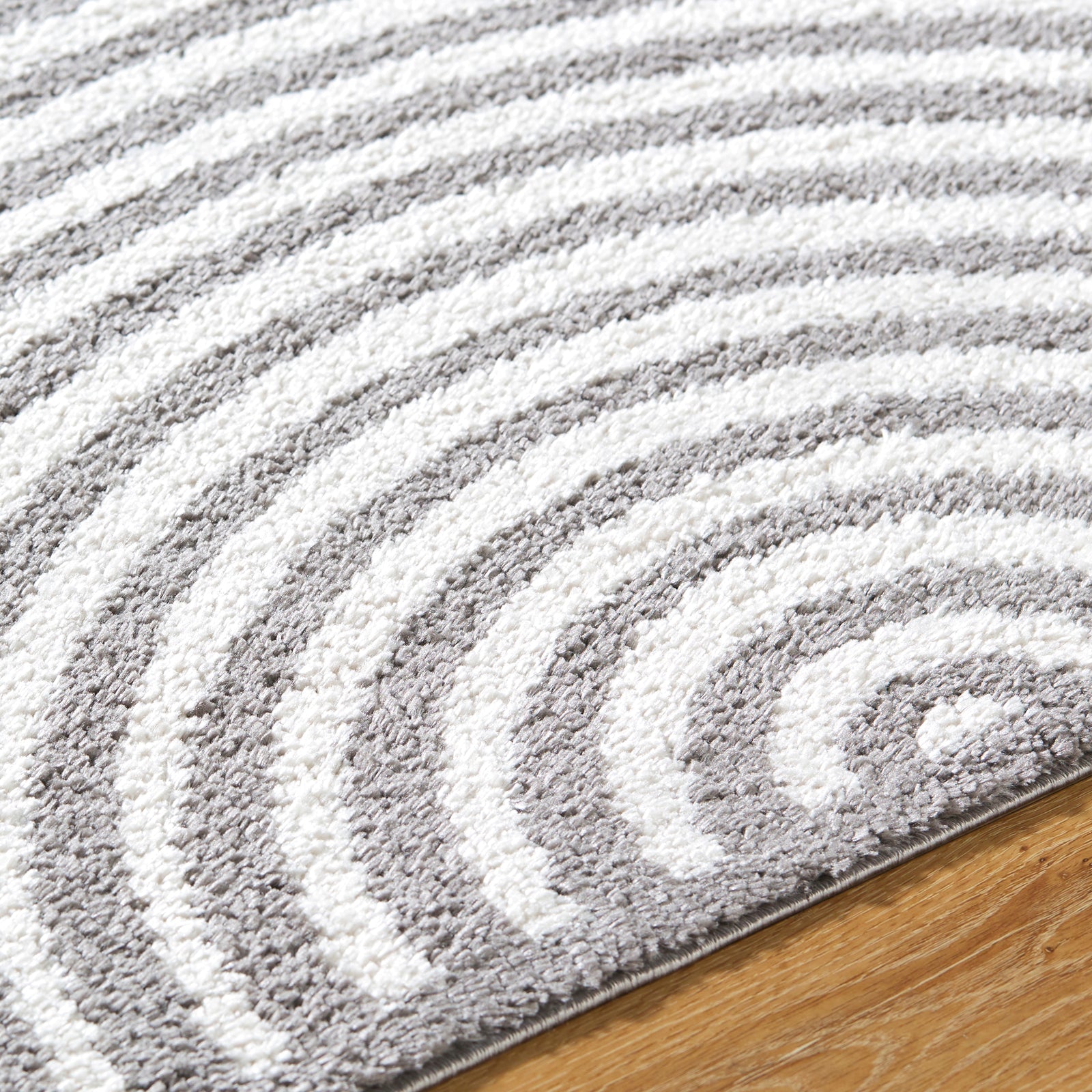 PAULINE Machine Washable Modern Shaggy Charcoal Area Rug