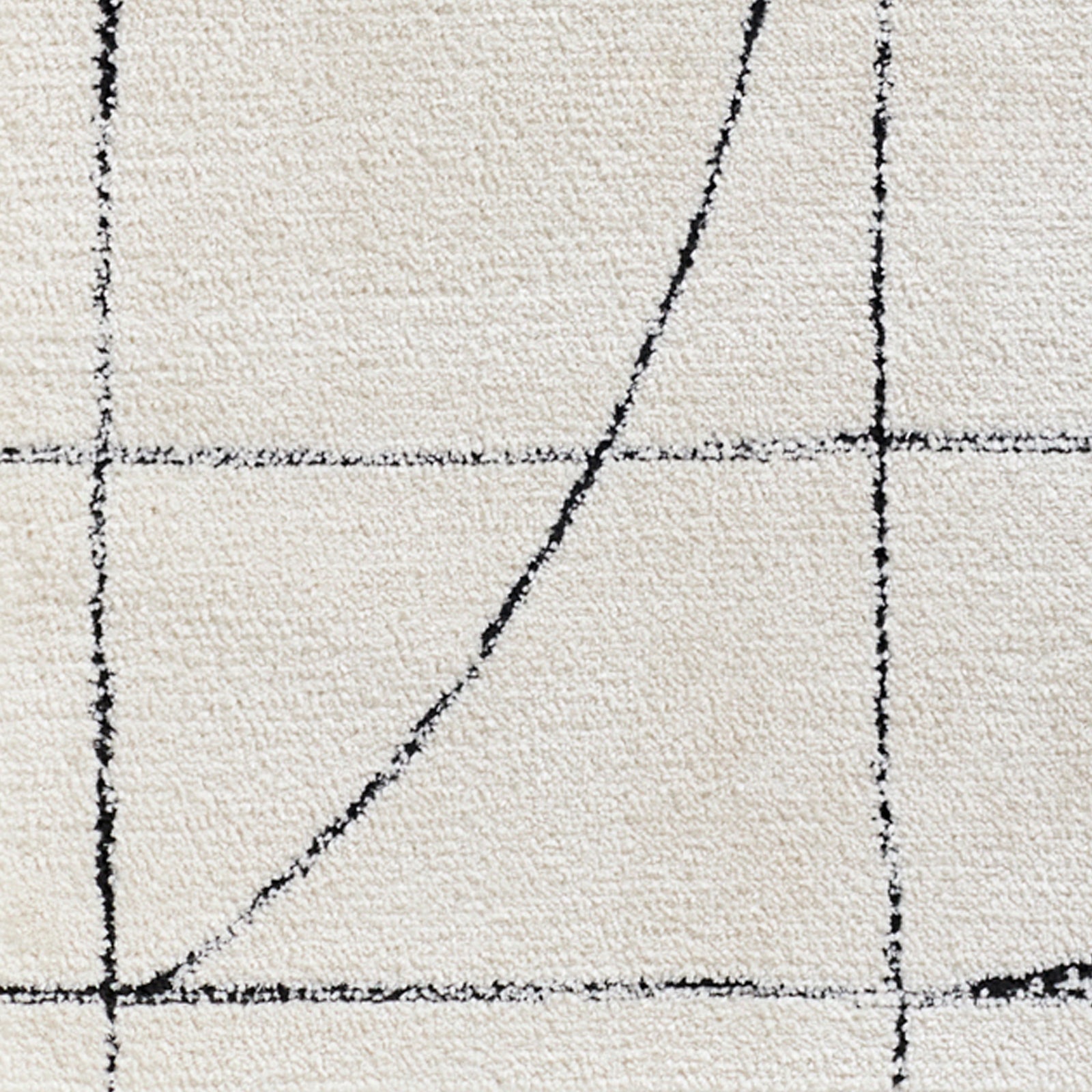 Galey Alix Architect V Modern Ivory Black Graphic High Pile Rug