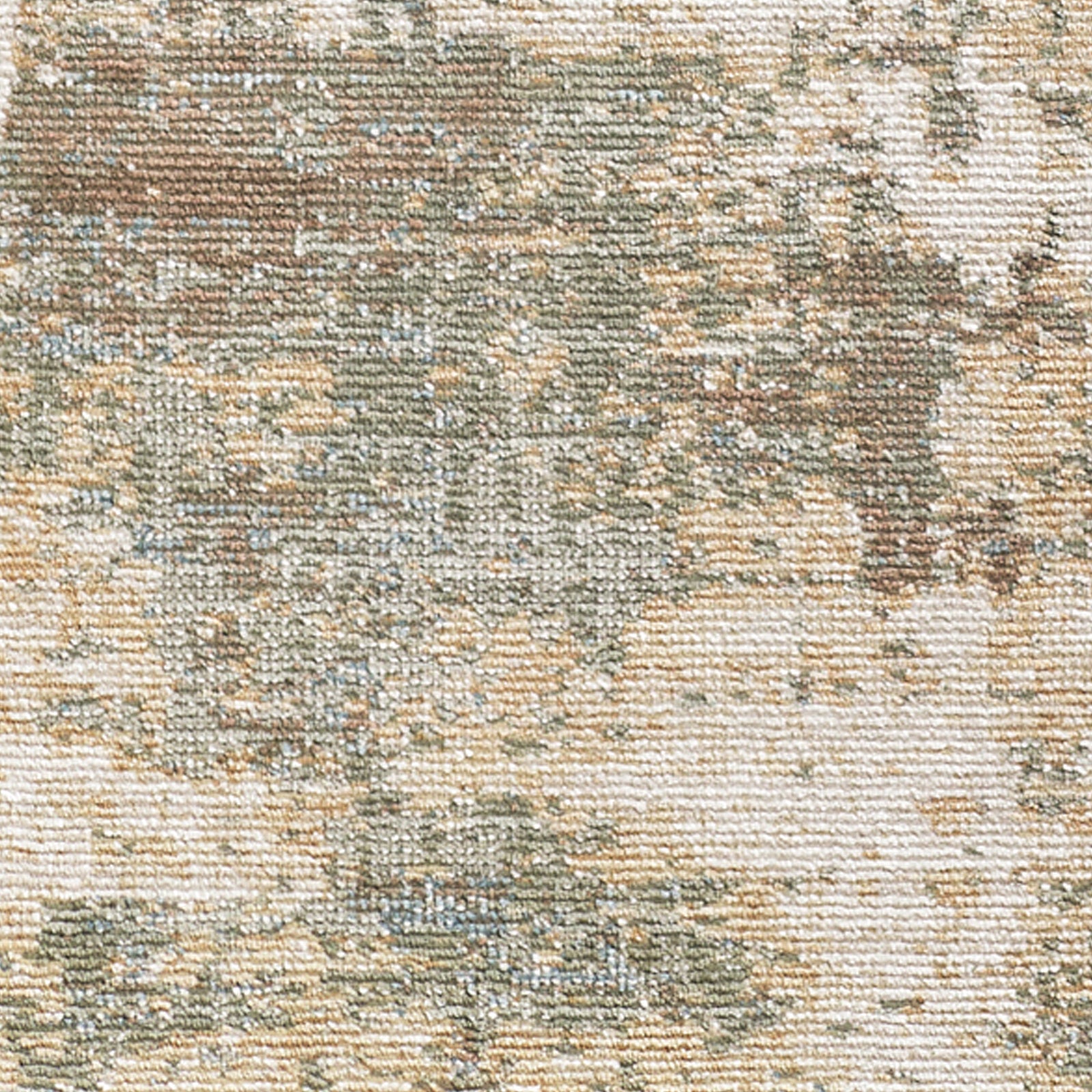 Galey Alix Myrtle Avenue III Abstract Cream Brown Green Blue Modern Marble Fringe Rug