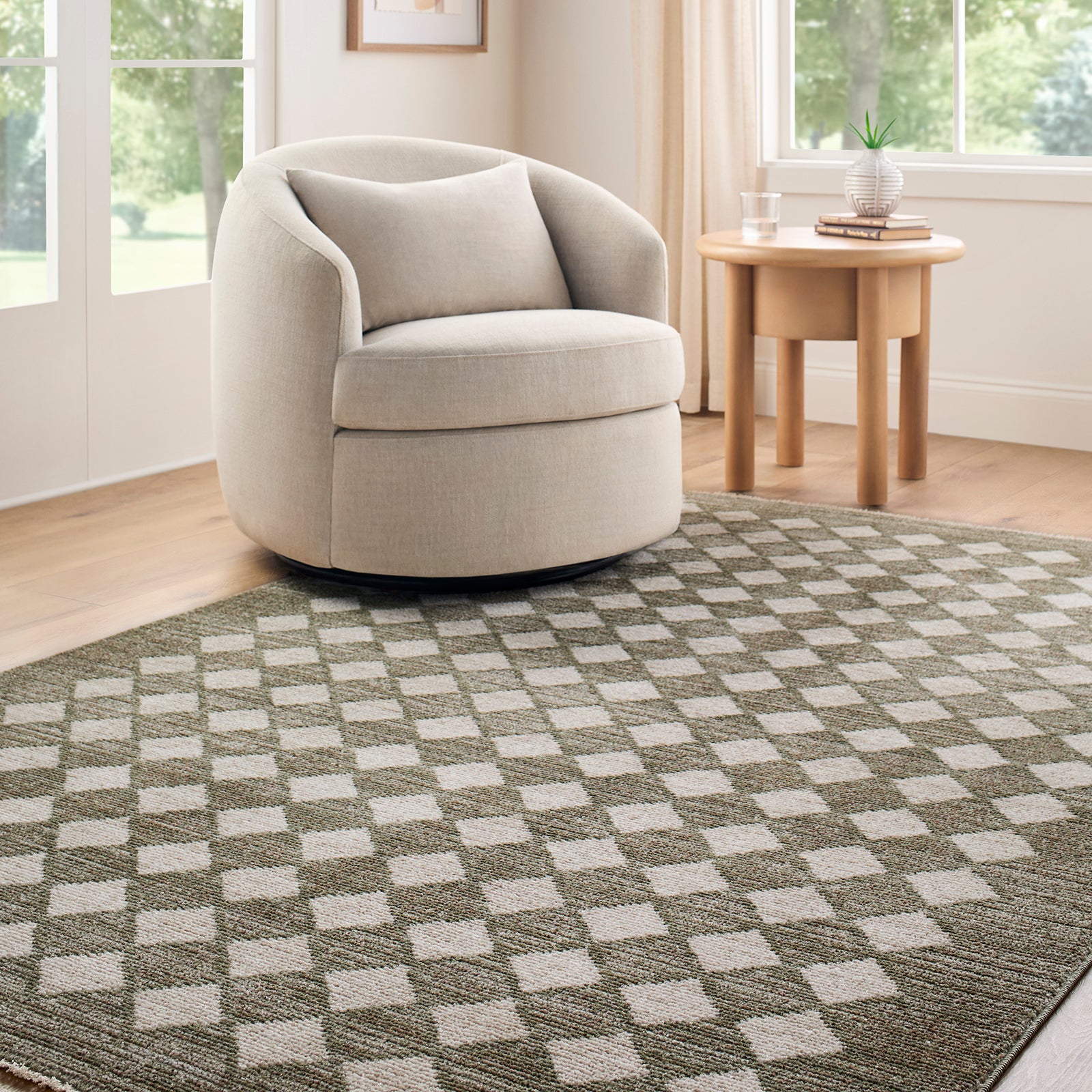 Galey Alix Myrtle Avenue VII Geometric Diamond Fringe Rug