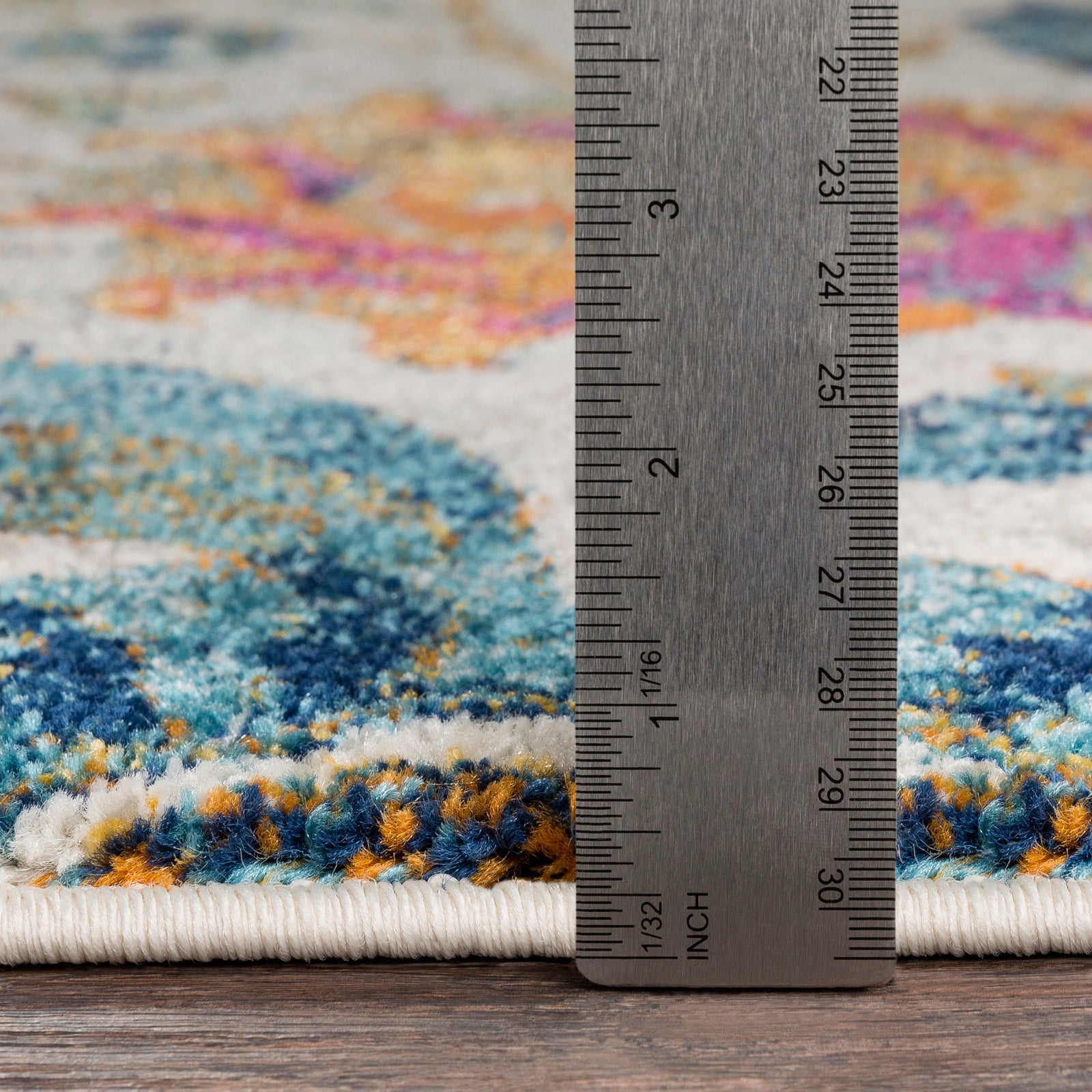 Harput Vintage Beige Blue Orange Yellow Traditional Boho Living Rug