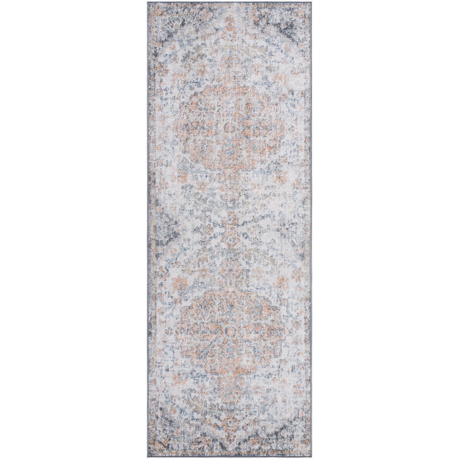 LOU Vintage Traditional Oriental Boho Blue Area Rug