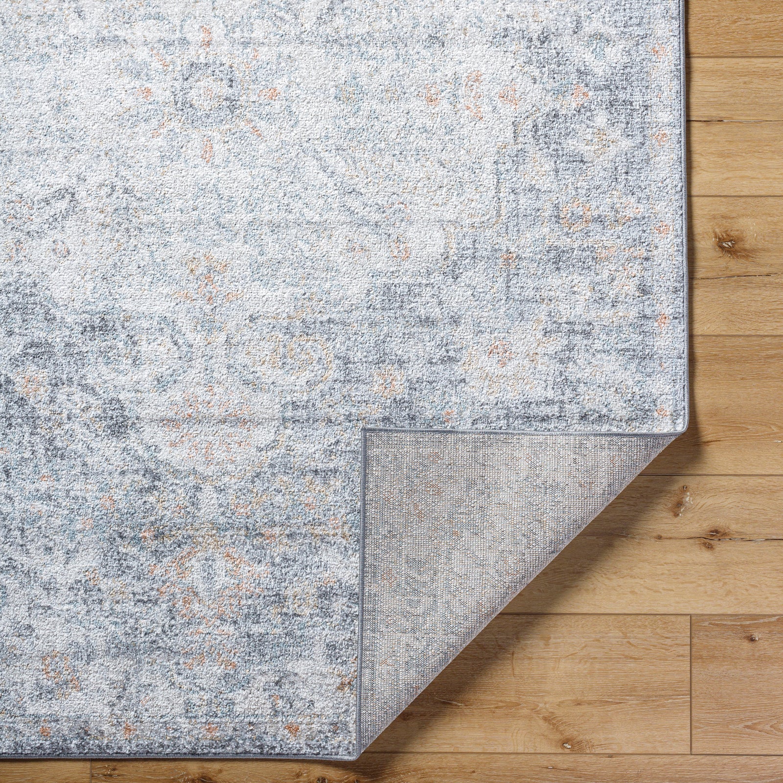 LOU Vintage Traditional Oriental Boho Blue Area Rug