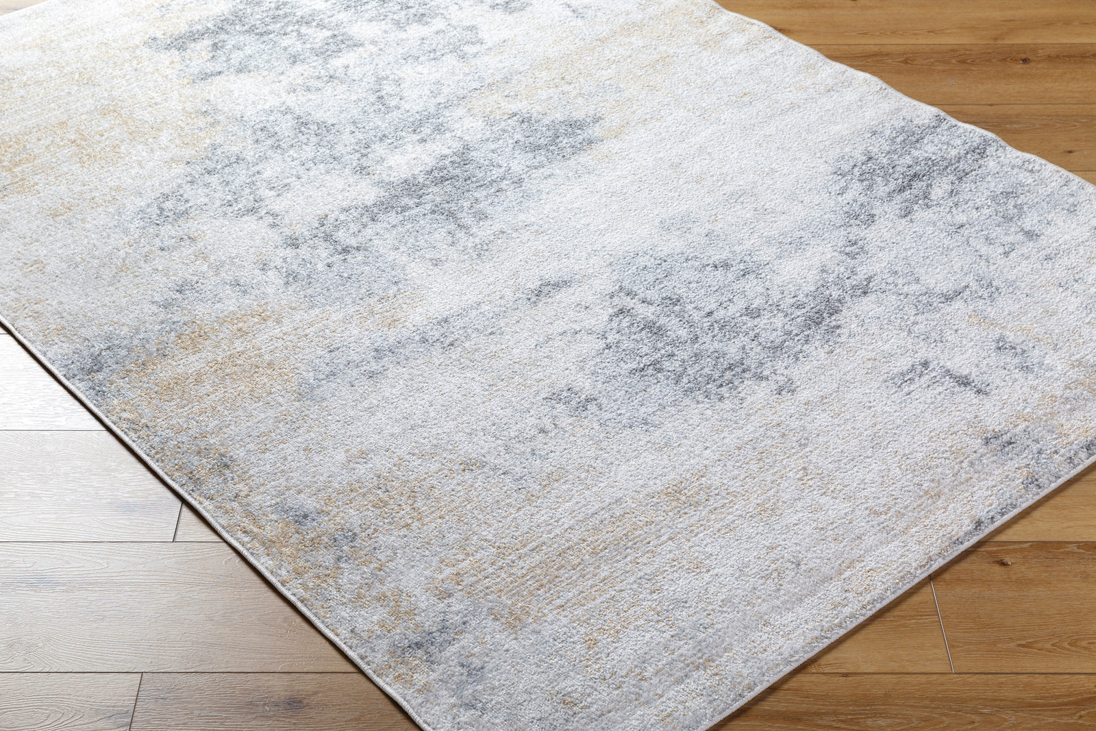 EDITH Abstract Modern Marble Charcoal/Amber Area Rug