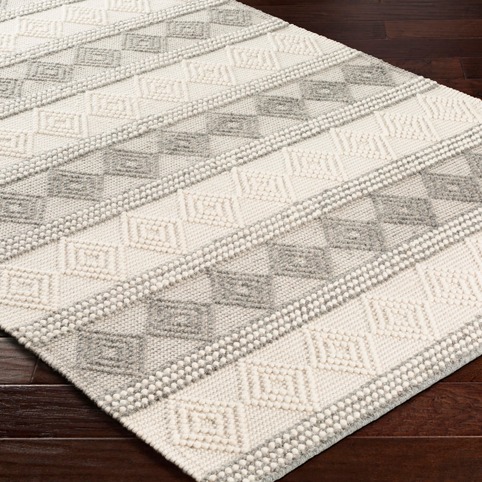 TARINI Hand-Woven Cottage Wool Charcoal Area Rug