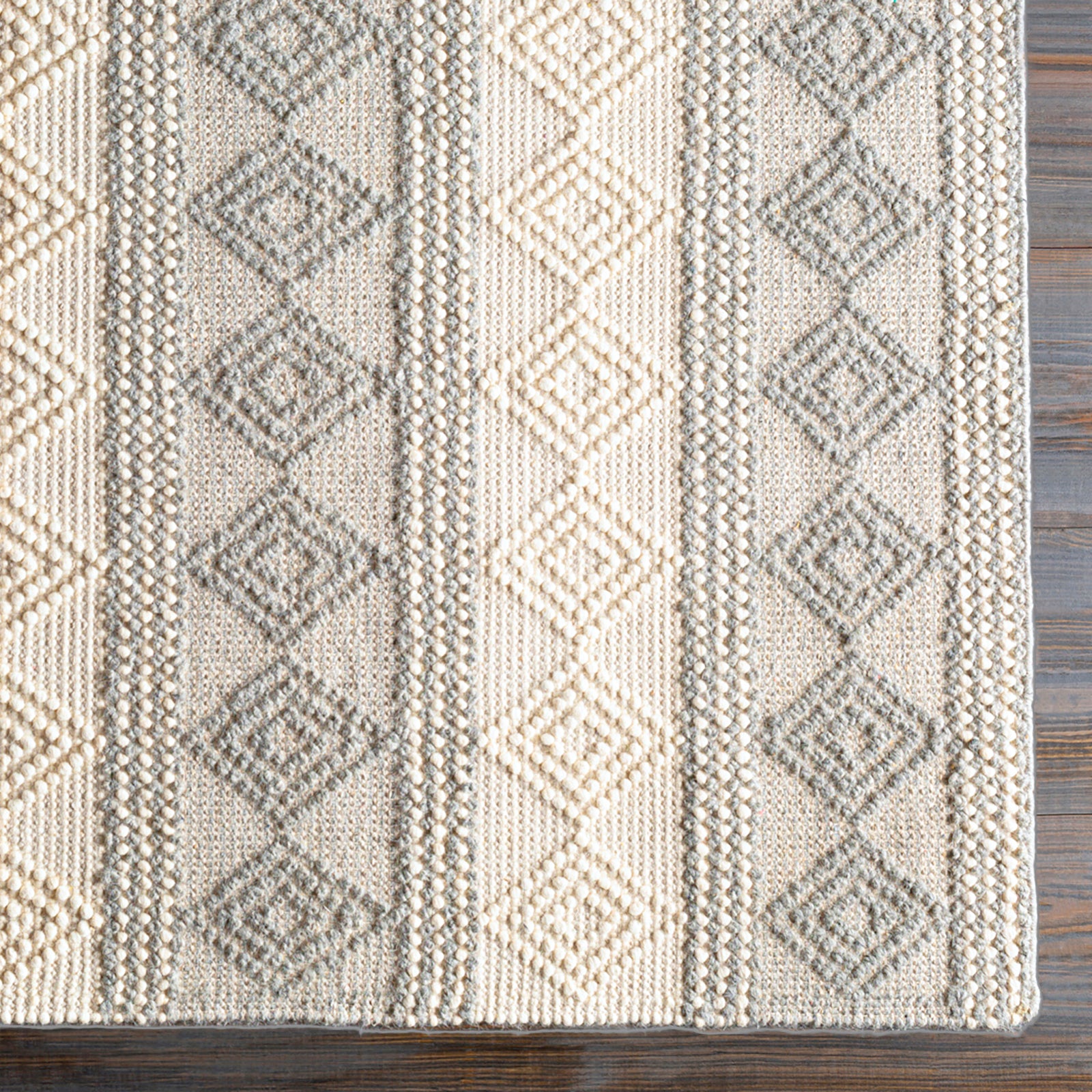 TARINI Hand-Woven Cottage Wool Charcoal Area Rug