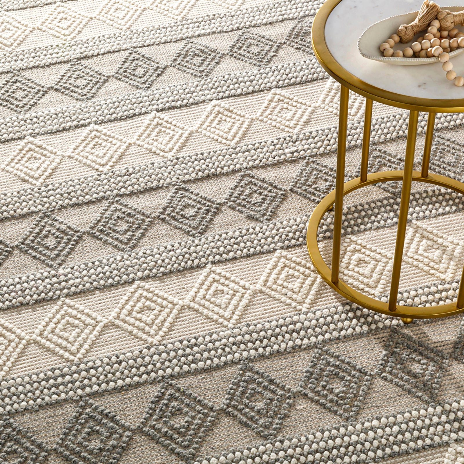 TARINI Hand-Woven Cottage Wool Charcoal Area Rug